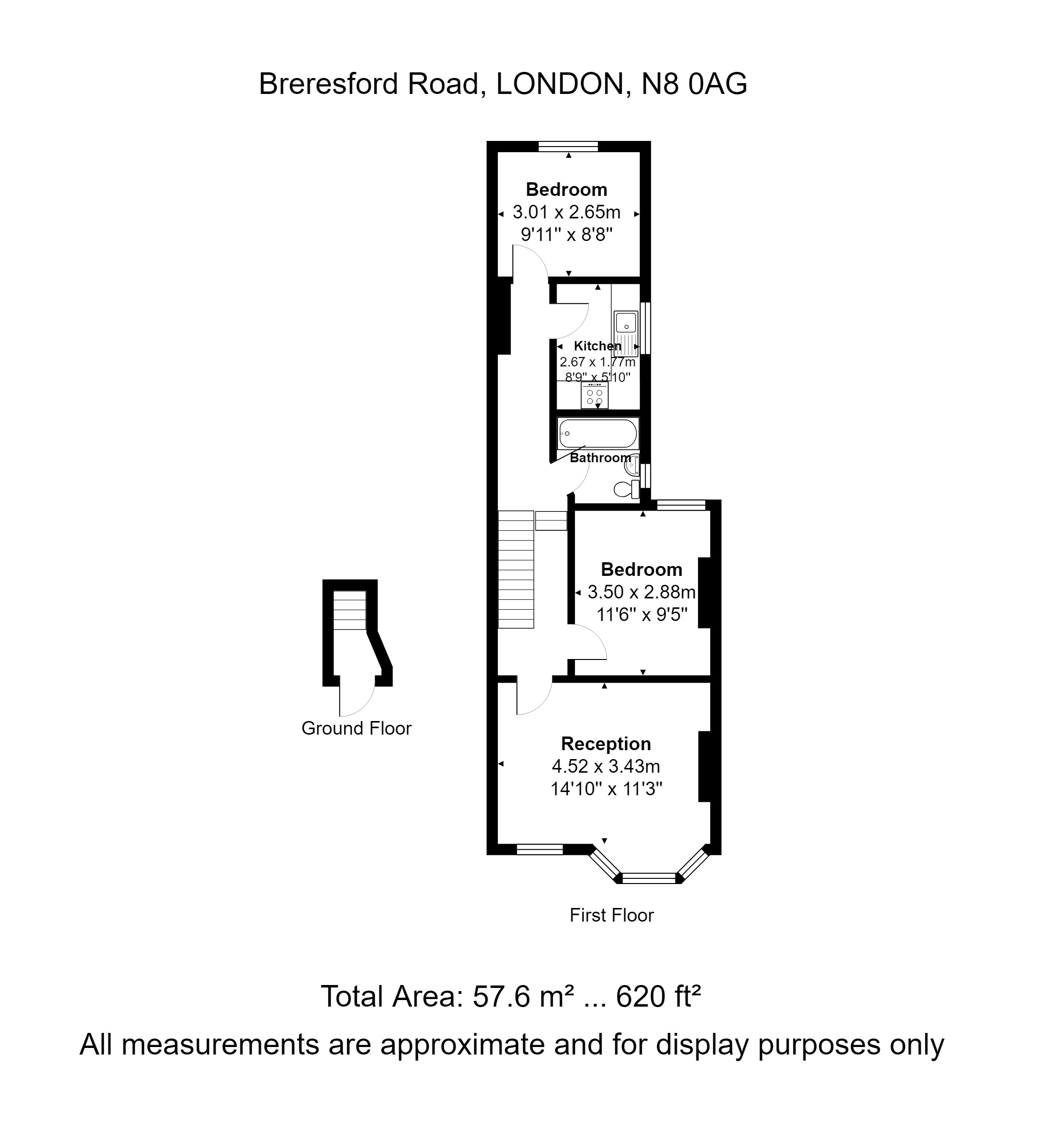 2 Bedrooms Flat to rent in Beresford Road, Haringey, London N8