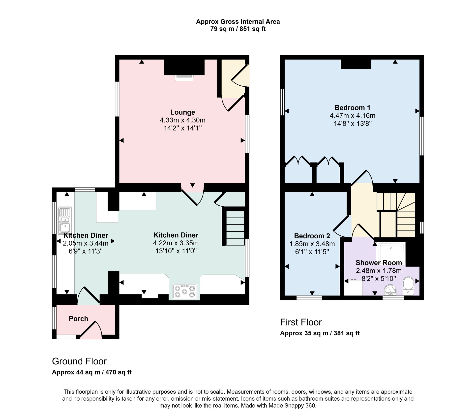 2, Eden Cottage, Preston floorplan