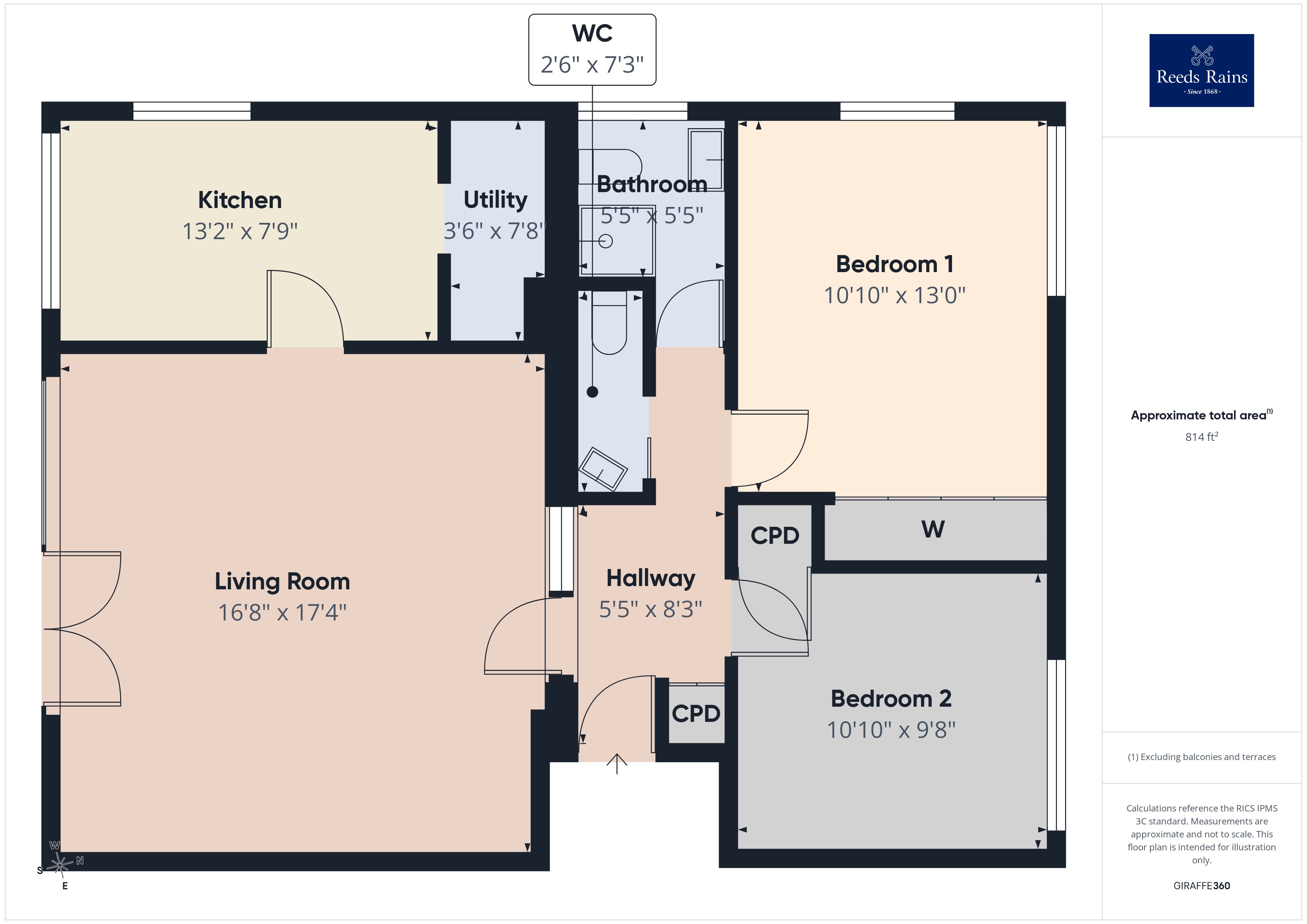 Flat 3 Ashdown Lodge,, Bathurst Road, Kent floorplan
