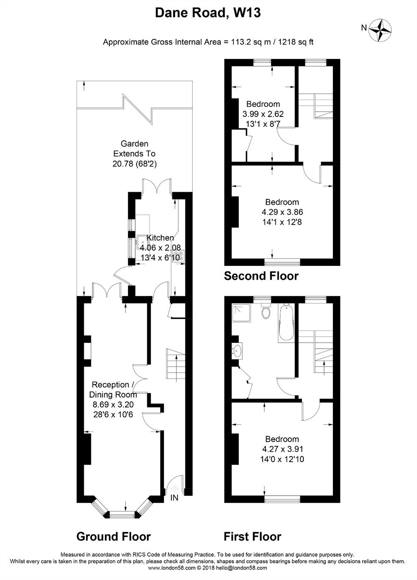 3 Bedrooms Terraced house to rent in Dane Road, Ealing, London W13