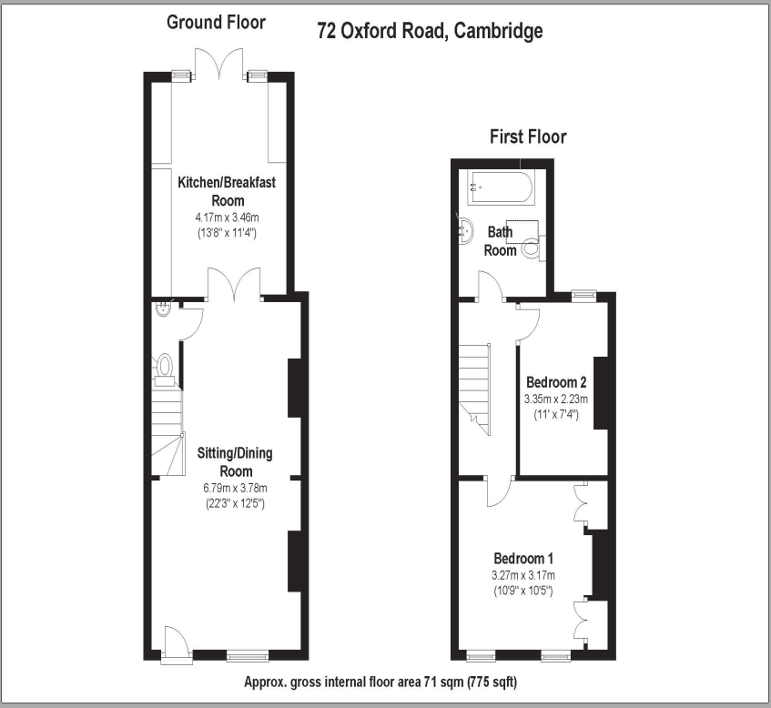 72, Oxford Road, Cambridge floorplan
