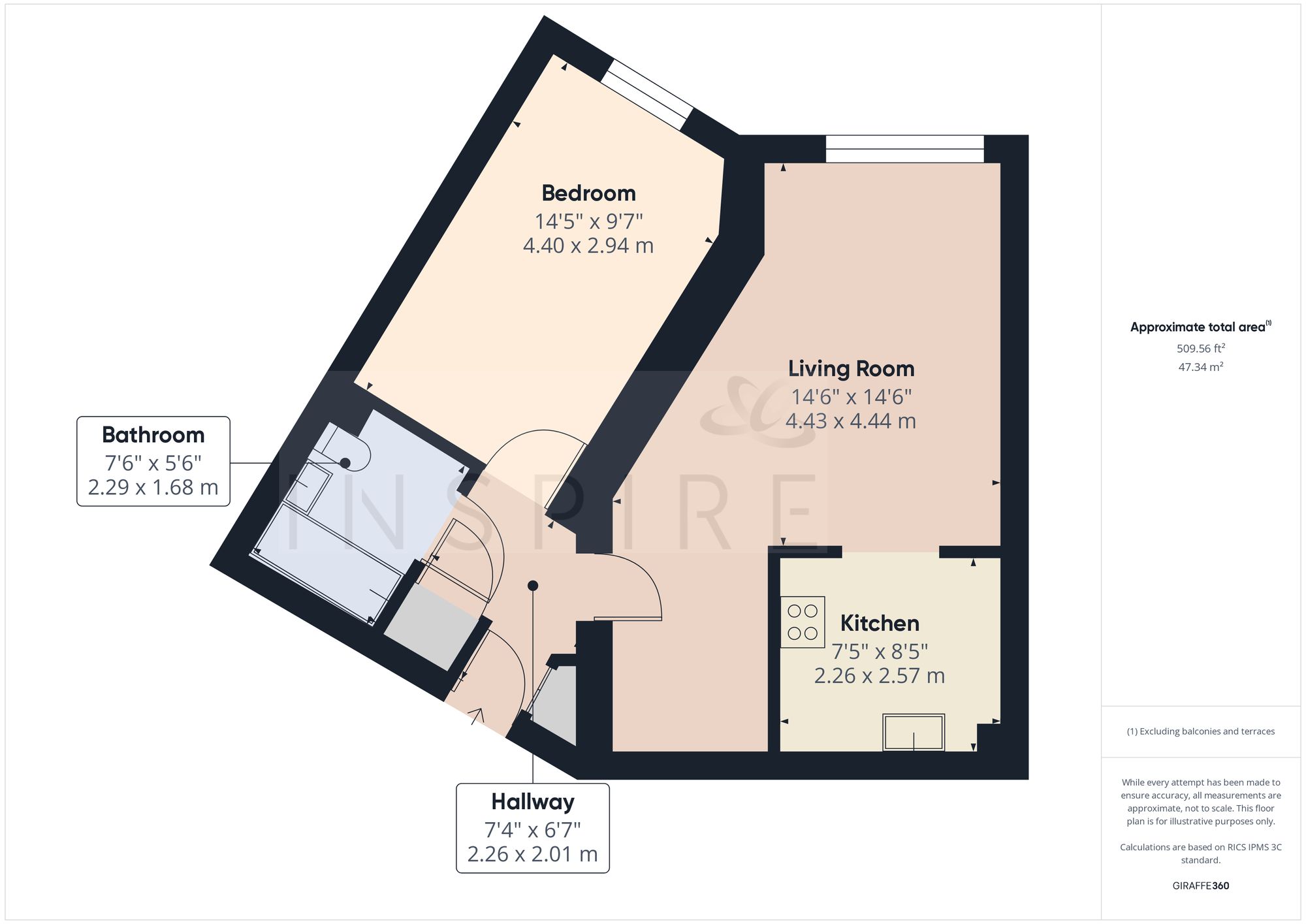 Flat 17, Howlands Court, Crawley floorplan