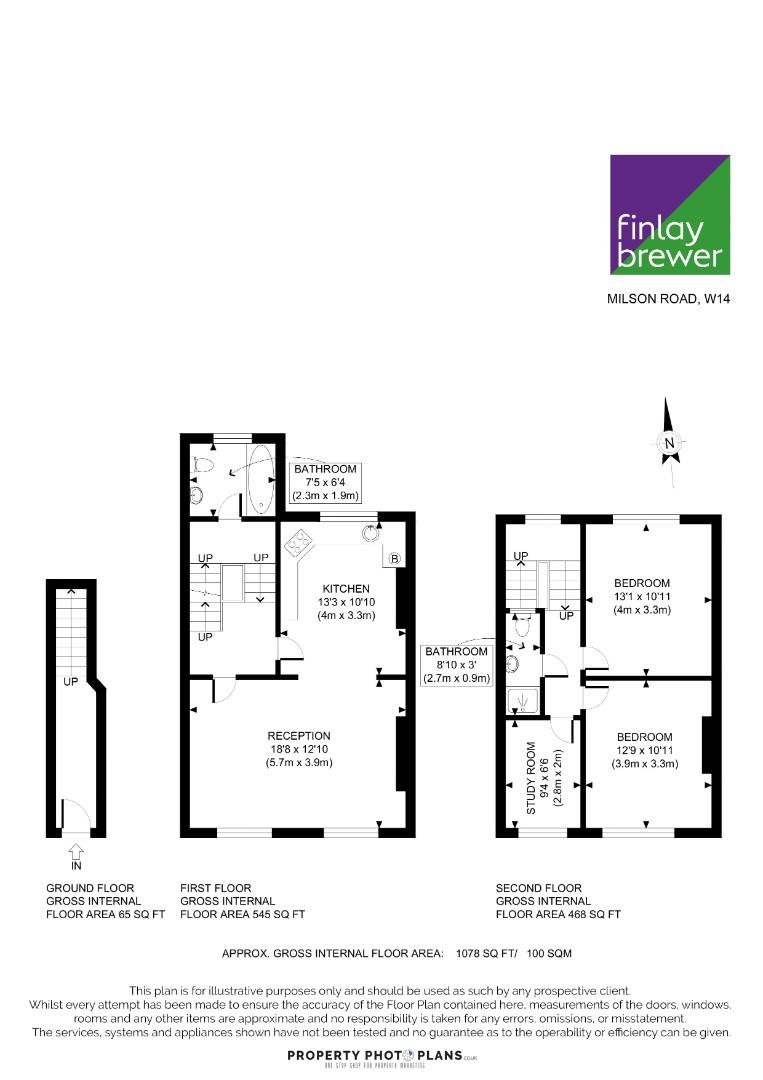 Upper Maisonette, 107, Milson Road, London floorplan