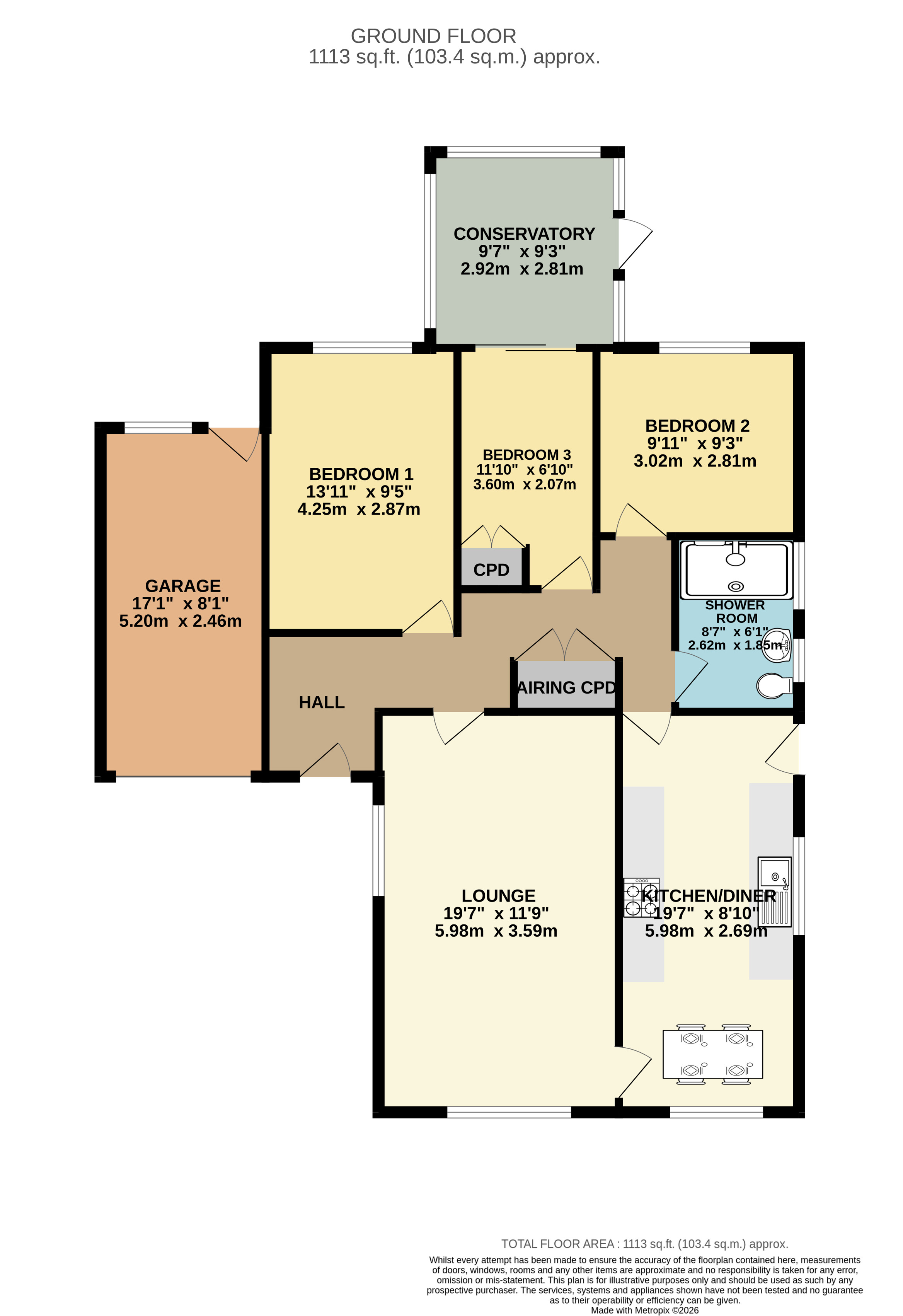 9, Swallow Avenue, Skellingthorpe floorplan