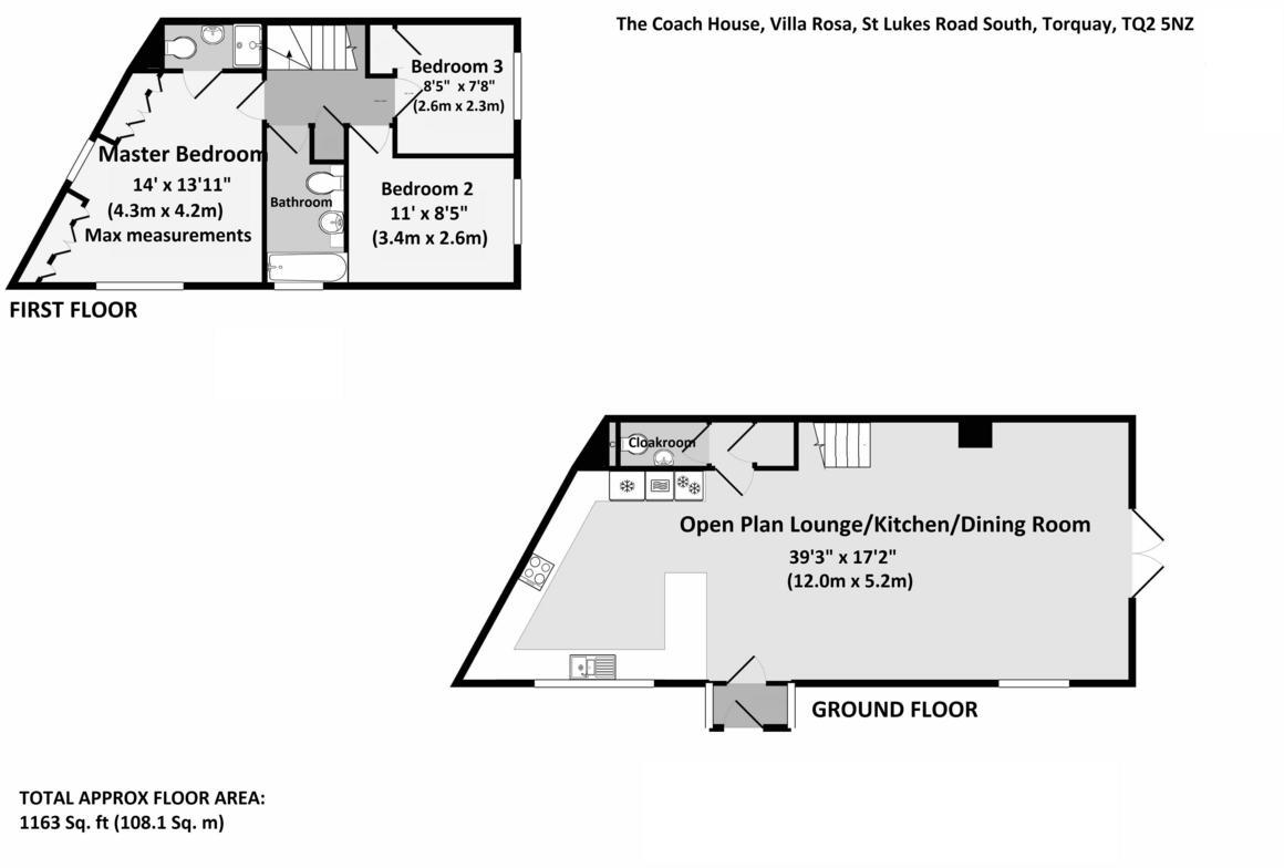 The Coach House Villa Rosa, St. Lukes Road South, Torquay floorplan
