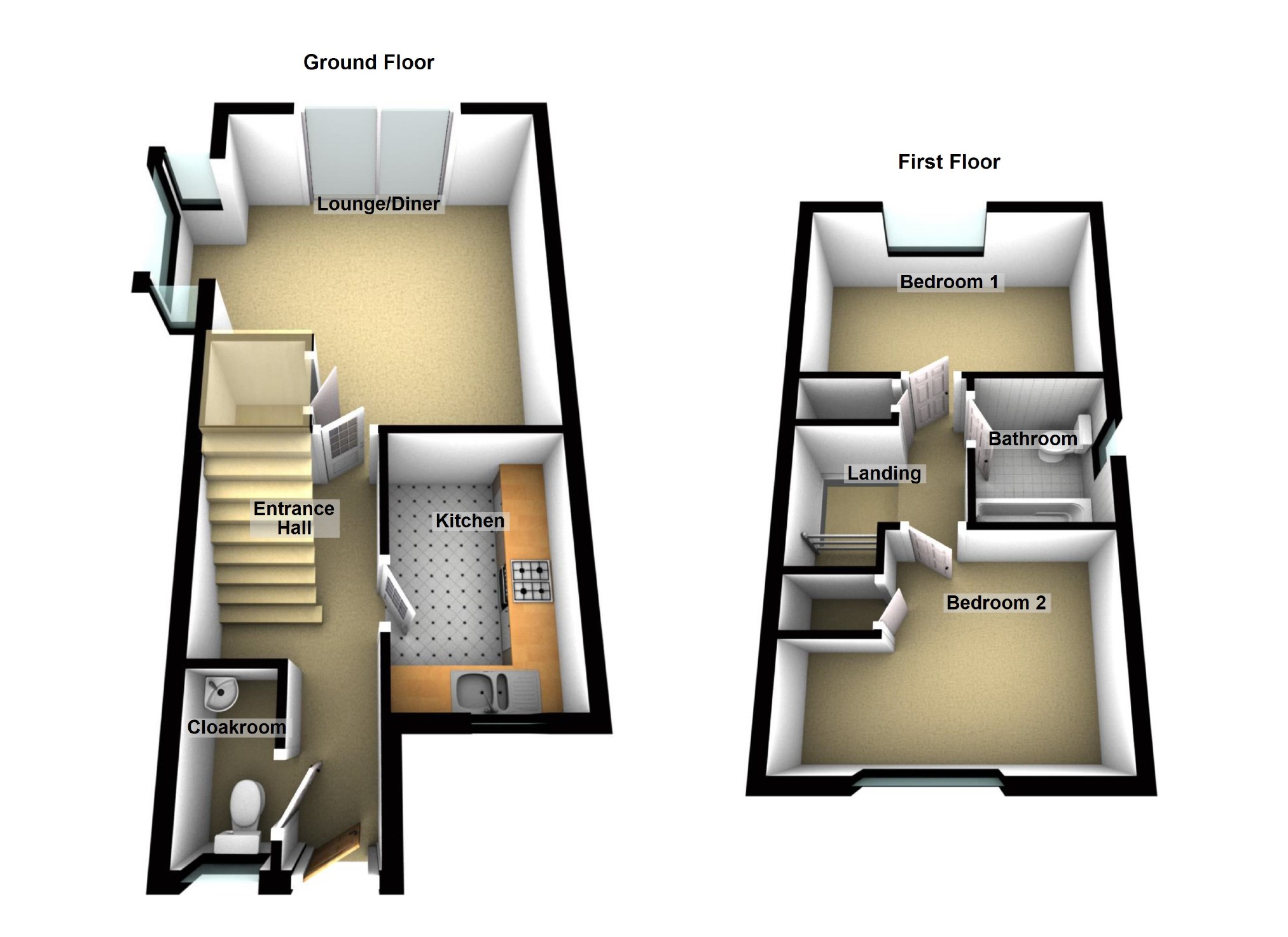 2 bed end terrace house for sale in Butterfields, Wellingborough NN8