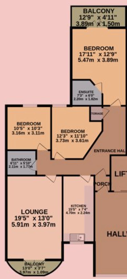Flat 4 2 Nightingale House, Cambridge Road, Southport floorplan