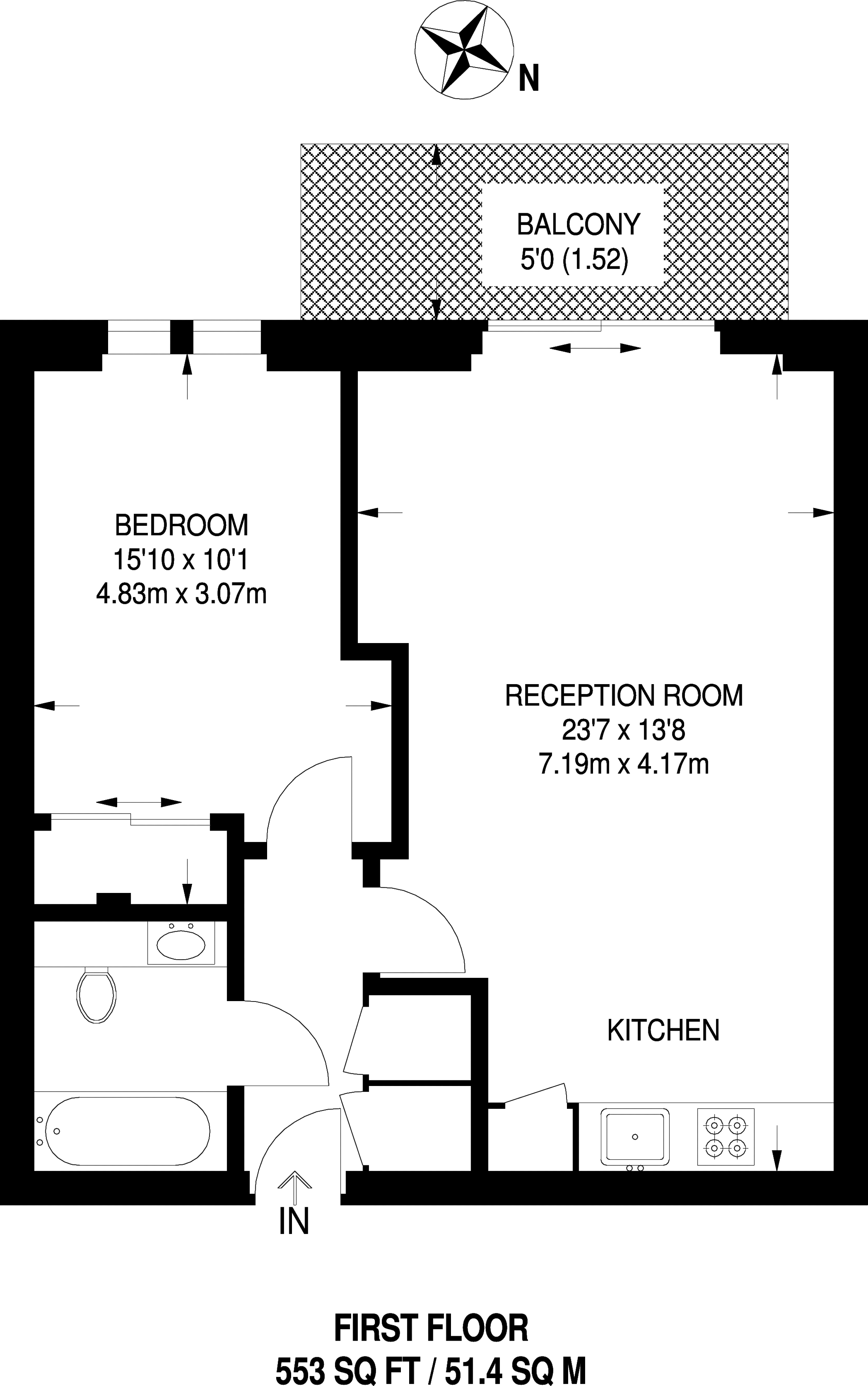 1 Bedrooms Flat to rent in New River Avenue, Hornsey N8