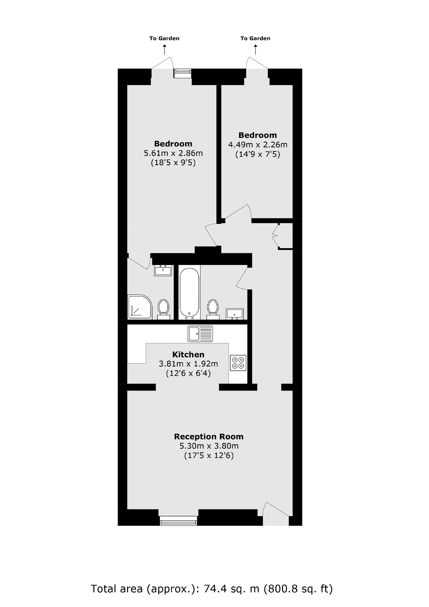 Basement Flat, 423, New Cross Road, London floorplan