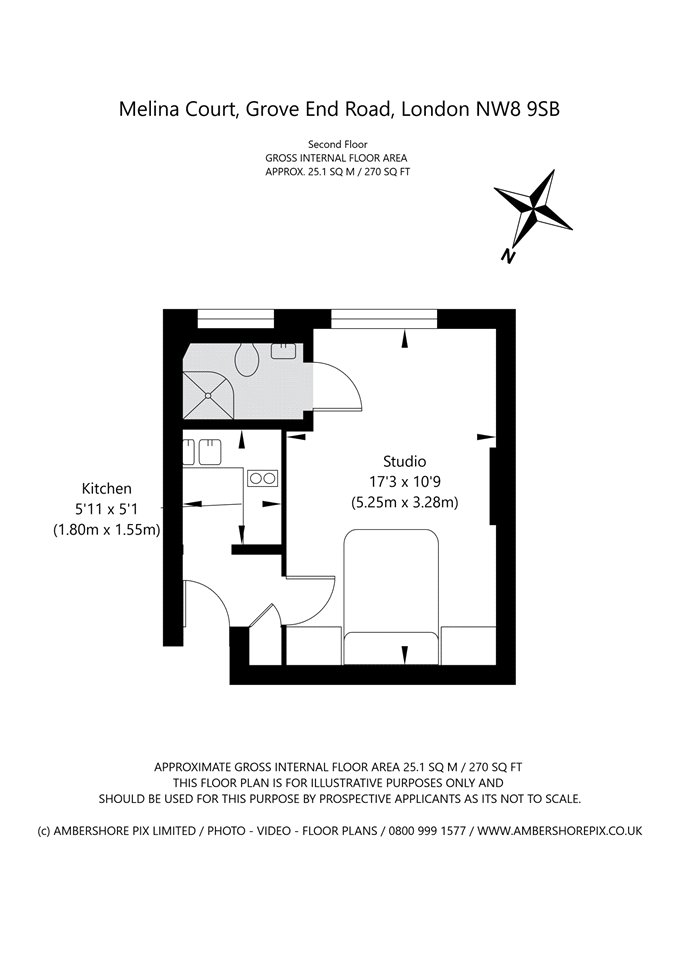 Flat 16, Melina Court,, Grove End Road, London floorplan