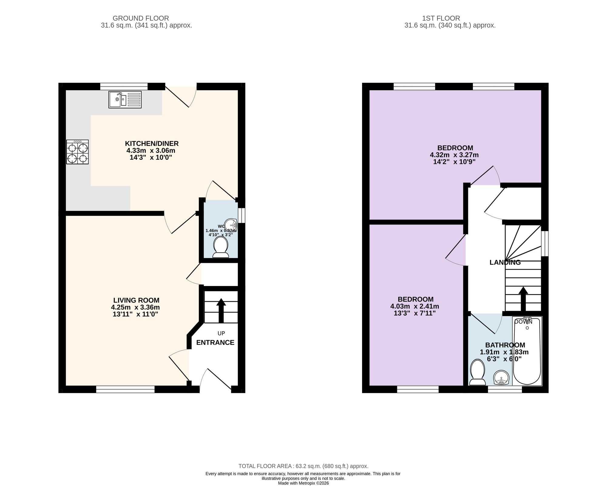 3 Wood Top Avenue, Preston floorplan