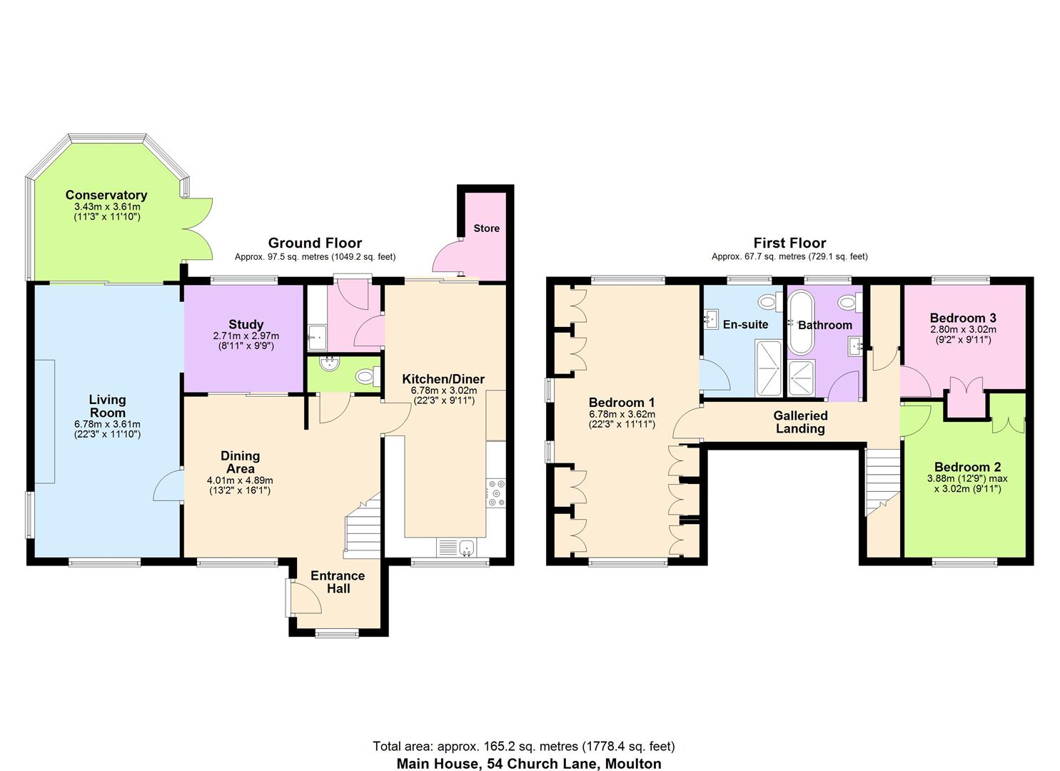 54, Church Lane, Spalding floorplan