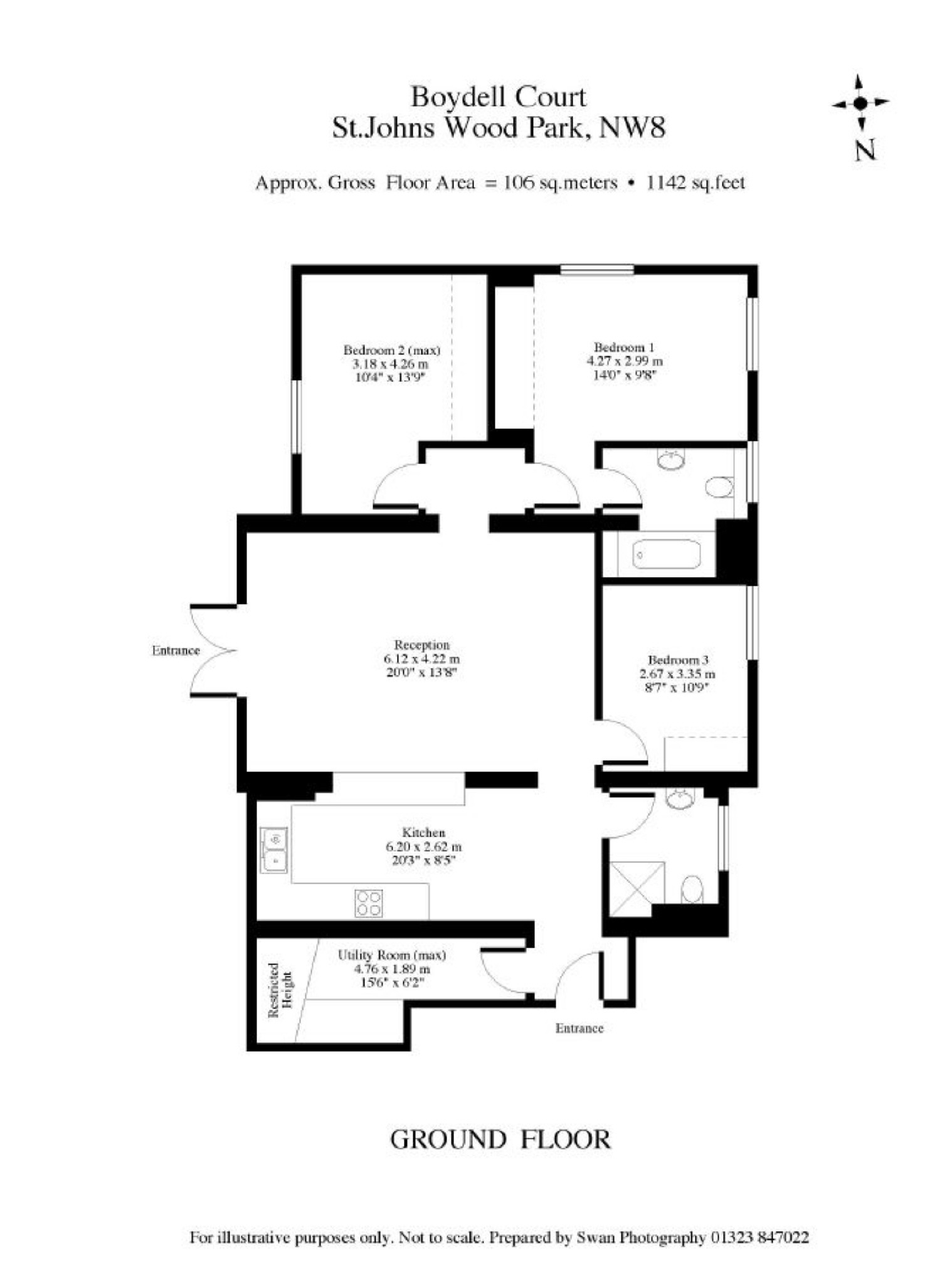 3 Bedrooms Flat to rent in Boydell Court, London NW8