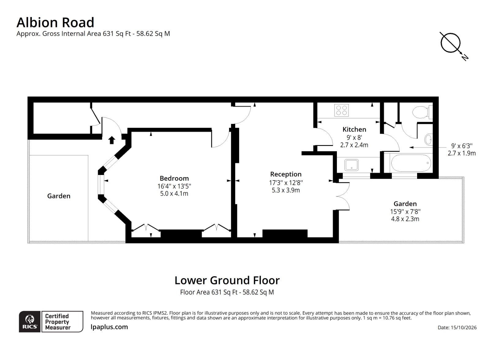 73a, Albion Road, London floorplan