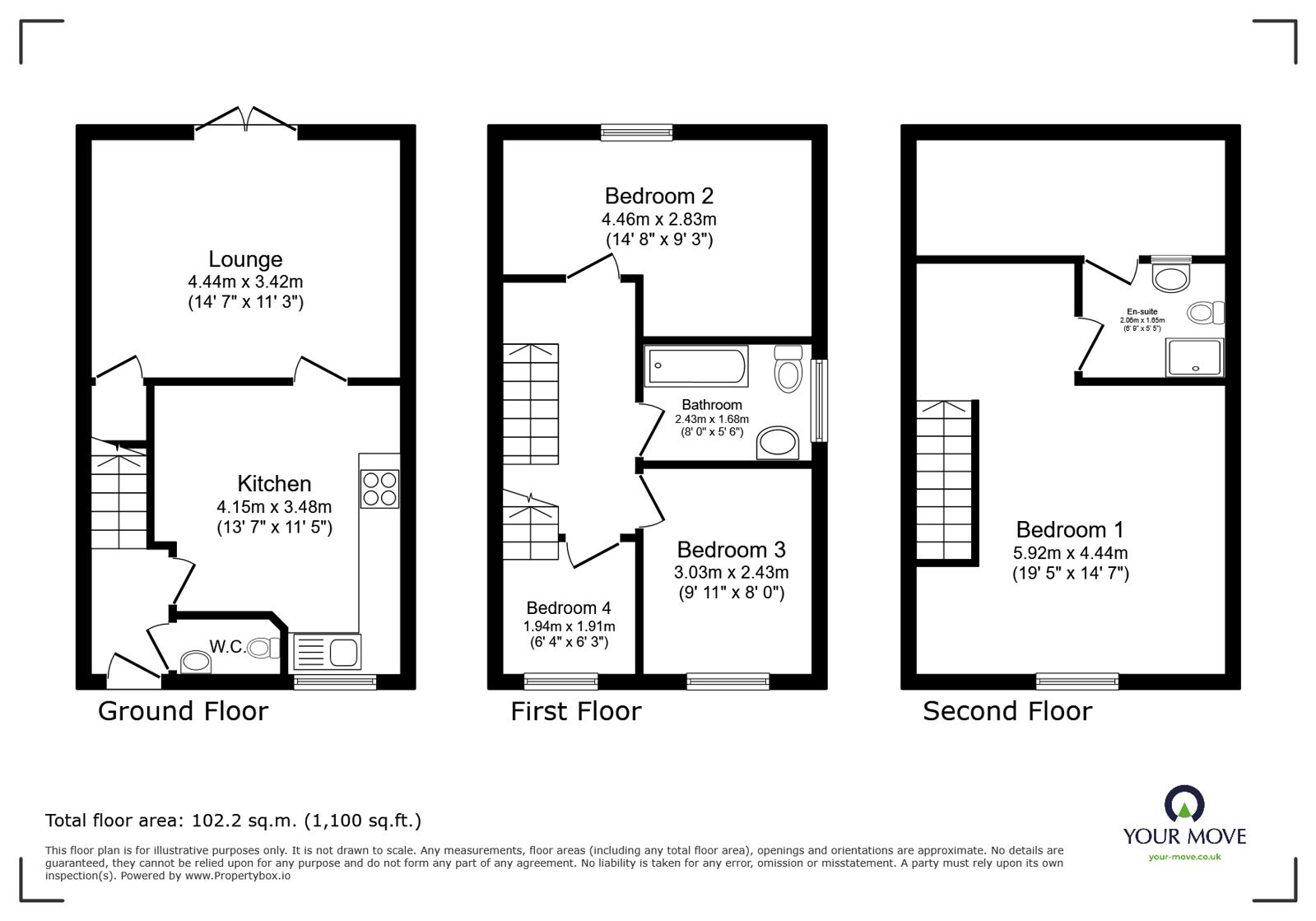 12, Brook Close, Barnsley floorplan
