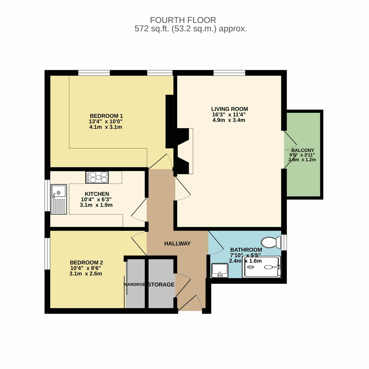 19 Rutland Court, New Church Road, Hove floorplan