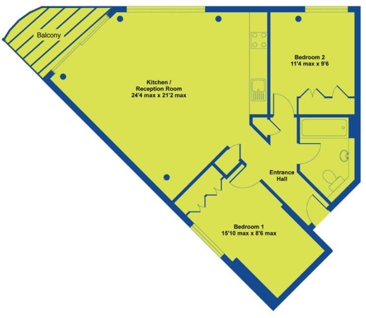 418, Block C Nottingham One, Nottingham floorplan
