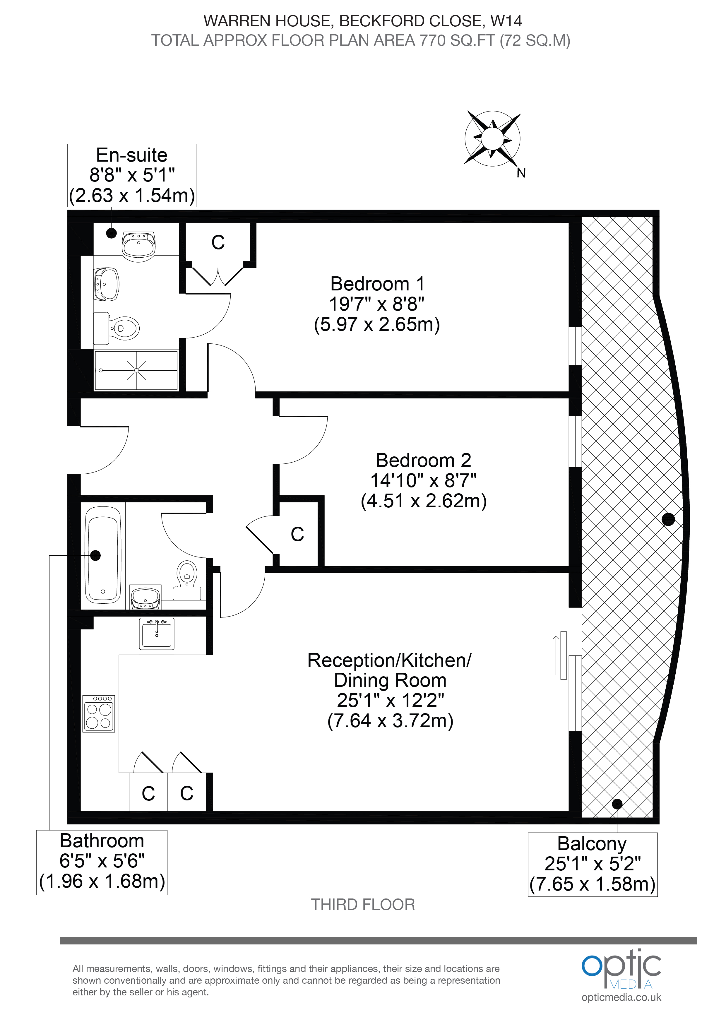 32, Warren House, London floorplan