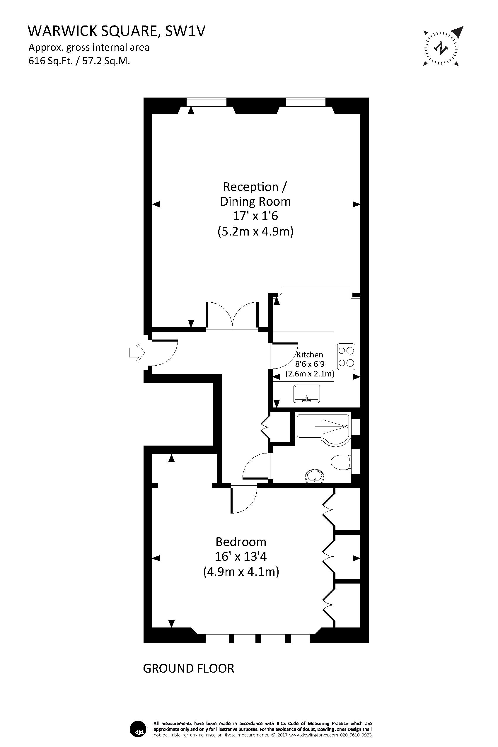 1 Bedrooms Flat to rent in Warwick Square, Pimlico SW1V