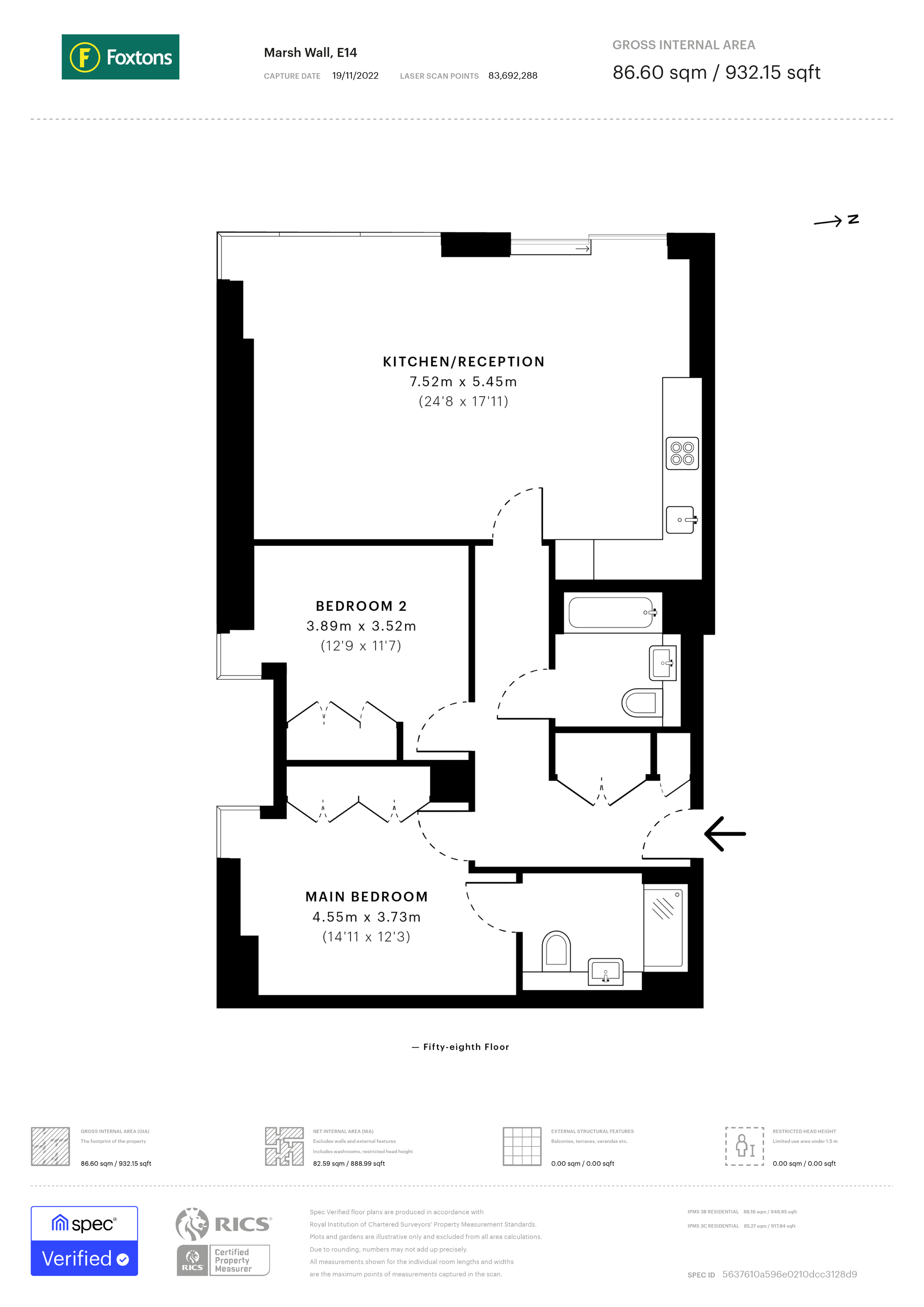 Landmark Square, Canary Wharf, London E14, 2 bedroom flat for sale