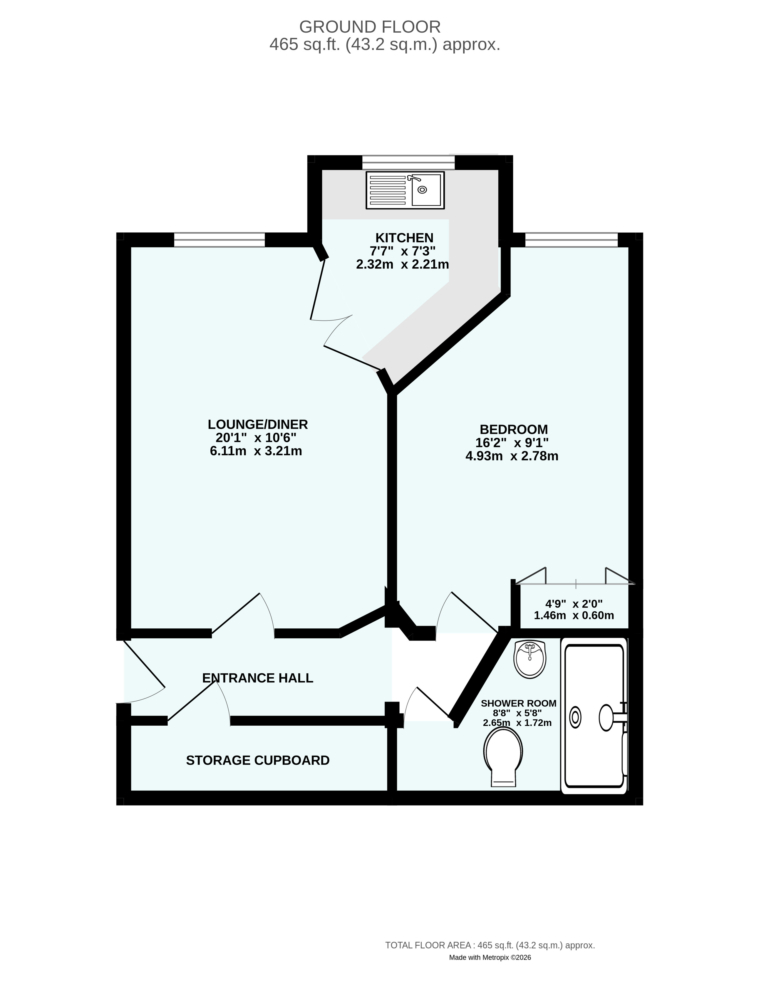 Flat 27, Royal Court Den Crescent, Teignmouth Devon, Devon floorplan