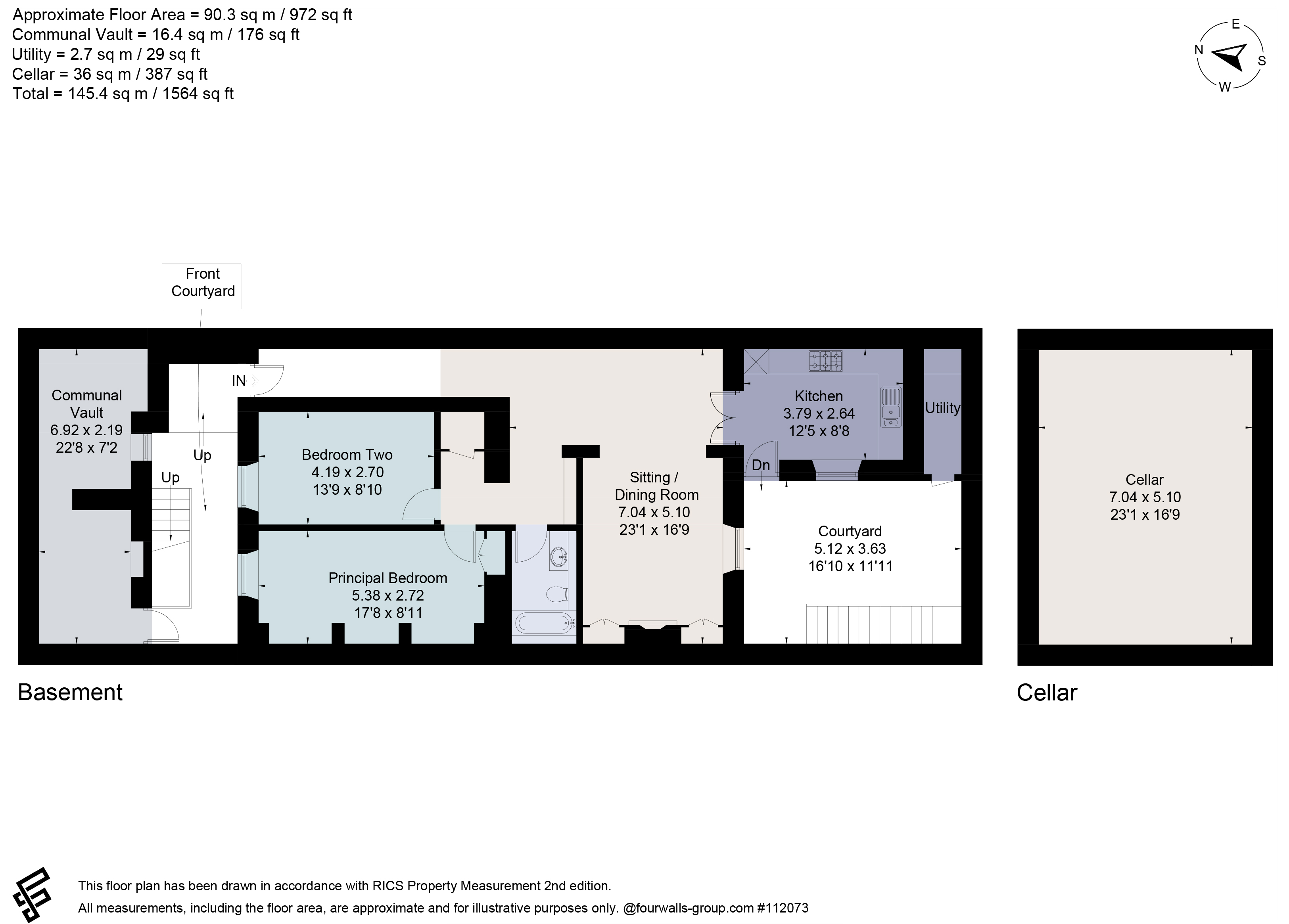 Courtyard Garden Flat, 14, Caledonia Place, Bristol floorplan