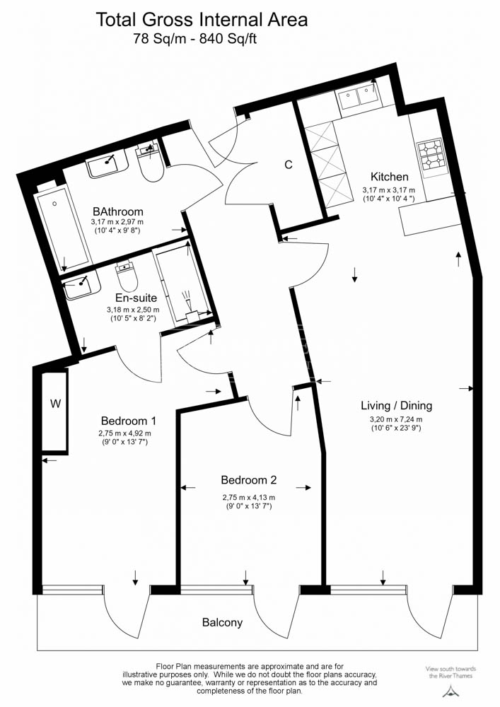 2 Bedrooms Flat to rent in Kew Bridge Road, Kingston TW9