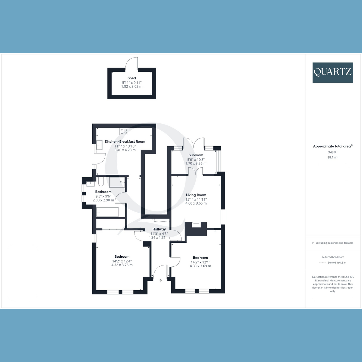Flat Flat 1, 168, Kinson Road, Bournemouth floorplan