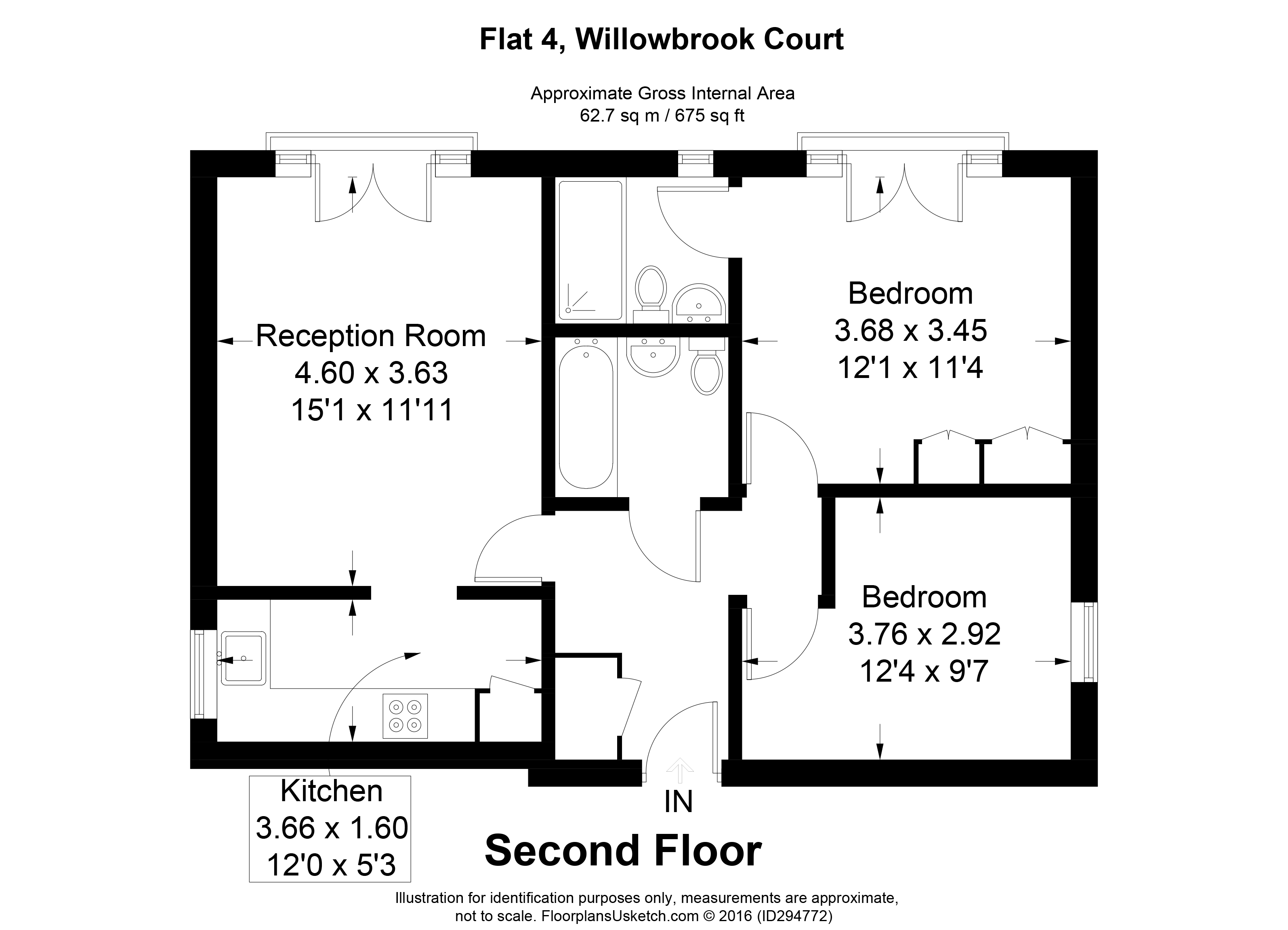 2 Bedrooms Flat to rent in The Precinct, High Street, Egham TW20