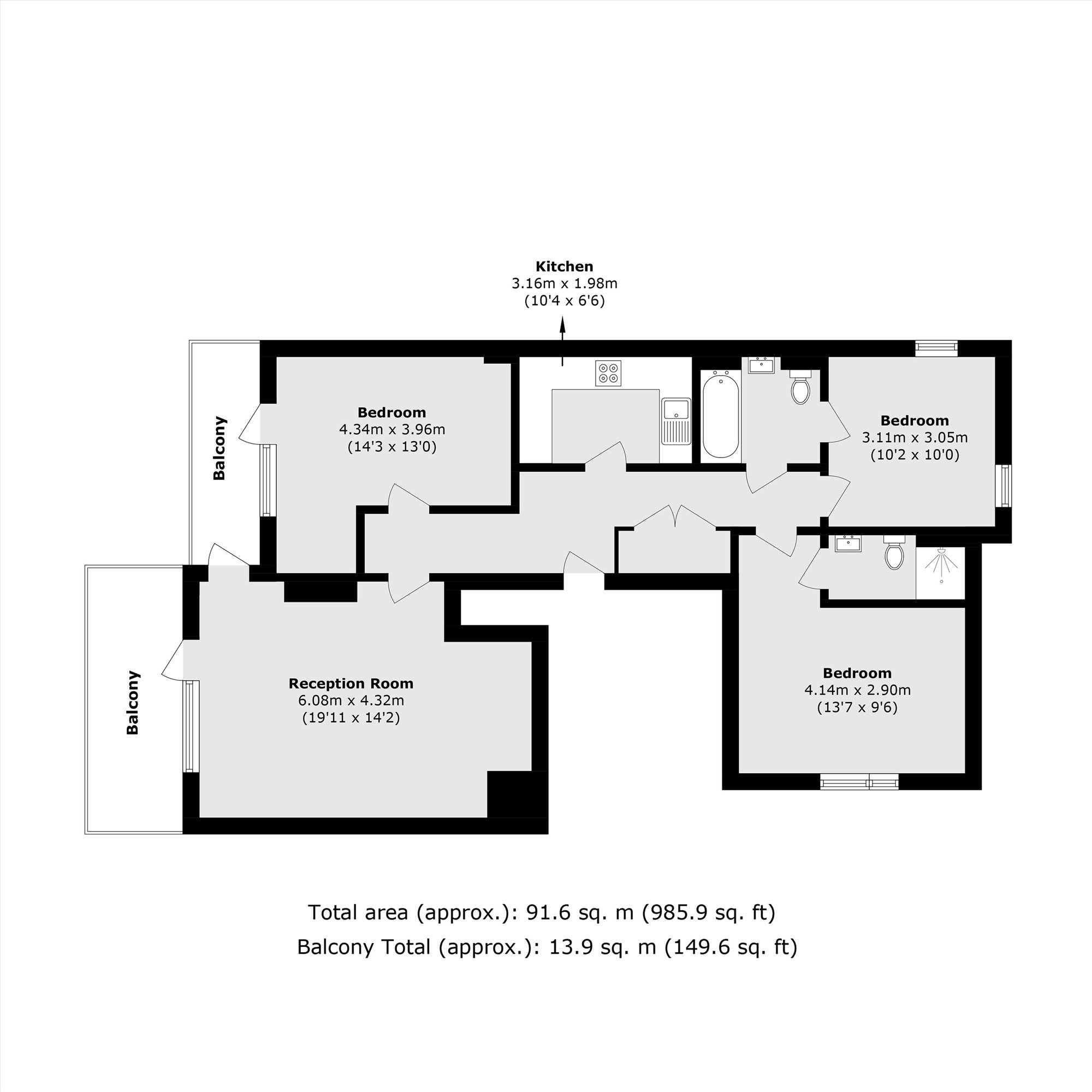 Flat 17, 47, Clarence Avenue, Ilford floorplan