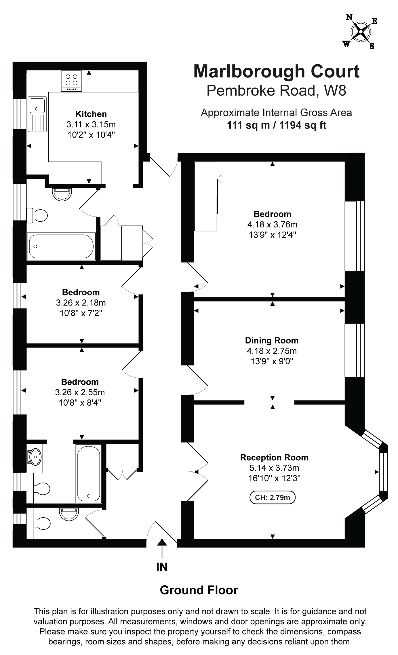 32, Marlborough Court, Kensington floorplan