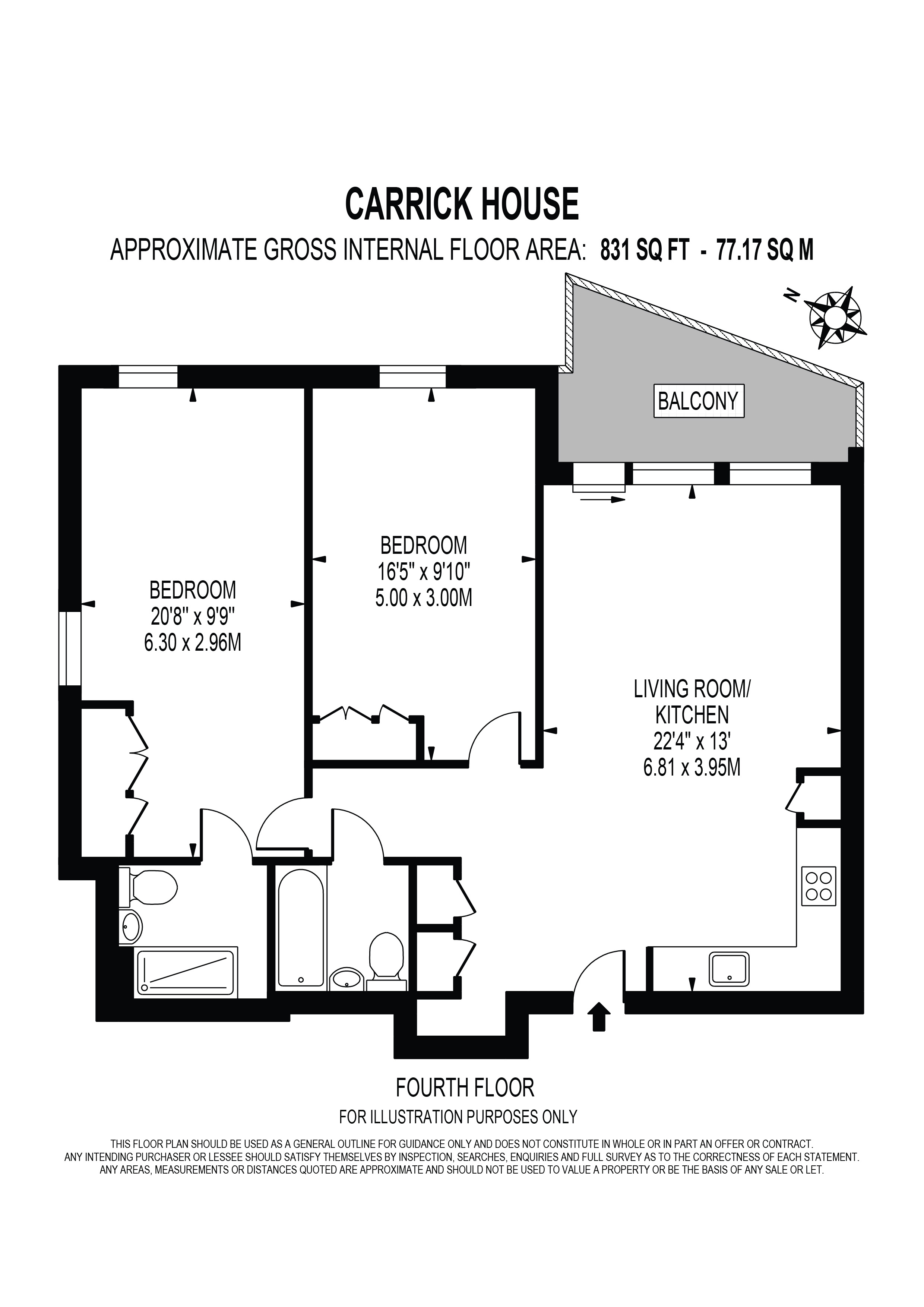 23 Carrick House 25, Royal Crest Avenue, London floorplan