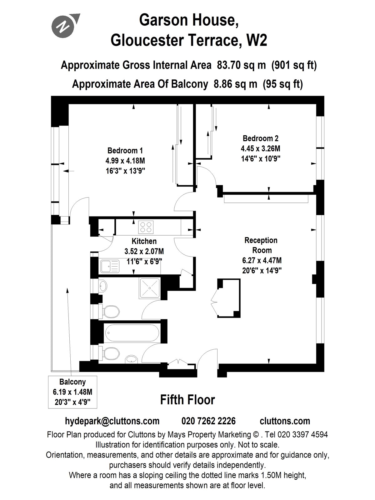 Flat 24, Garson House,, Gloucester Terrace, London floorplan
