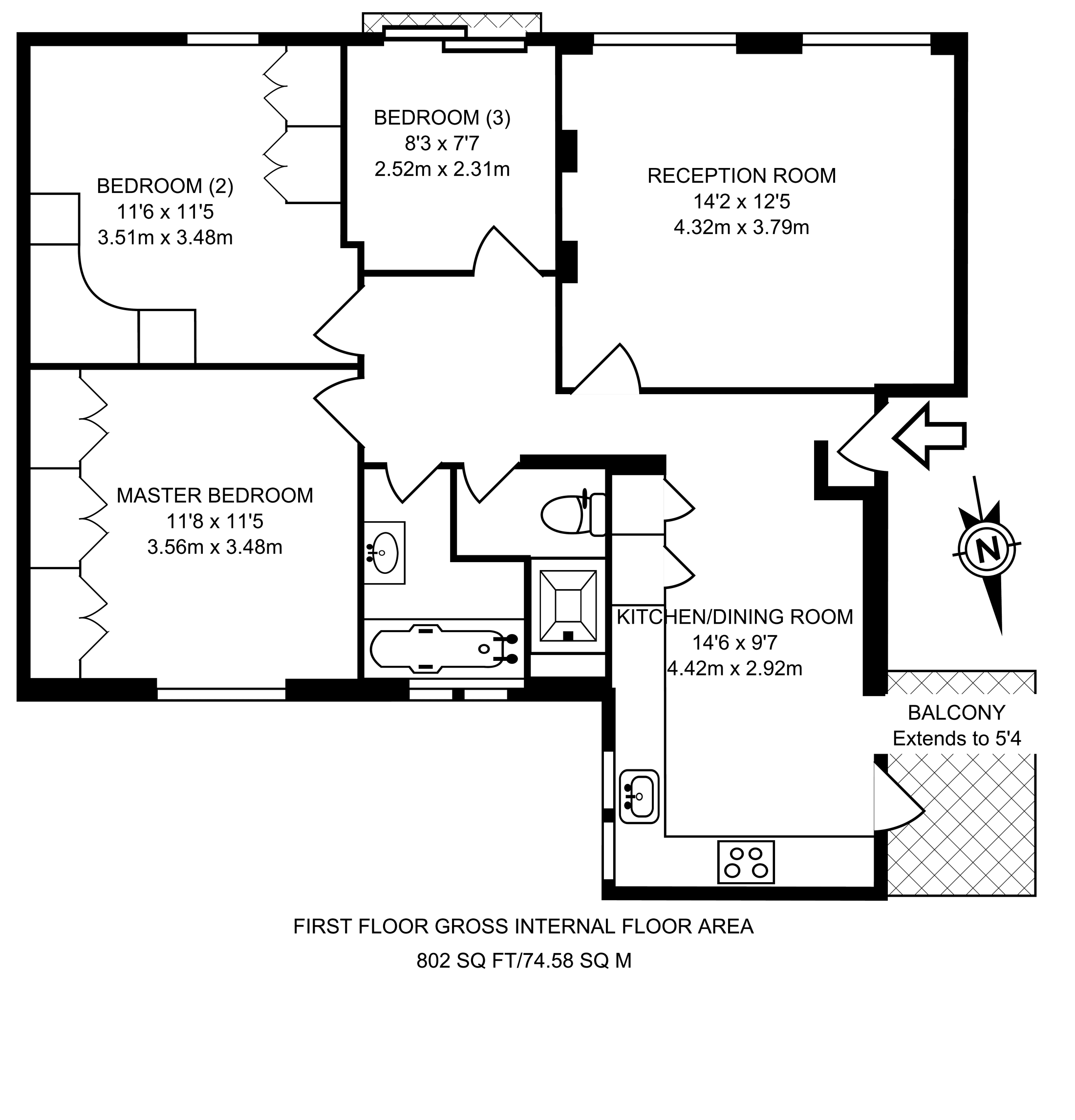 4 Bedrooms Flat to rent in Abingdon Close, Camden NW1