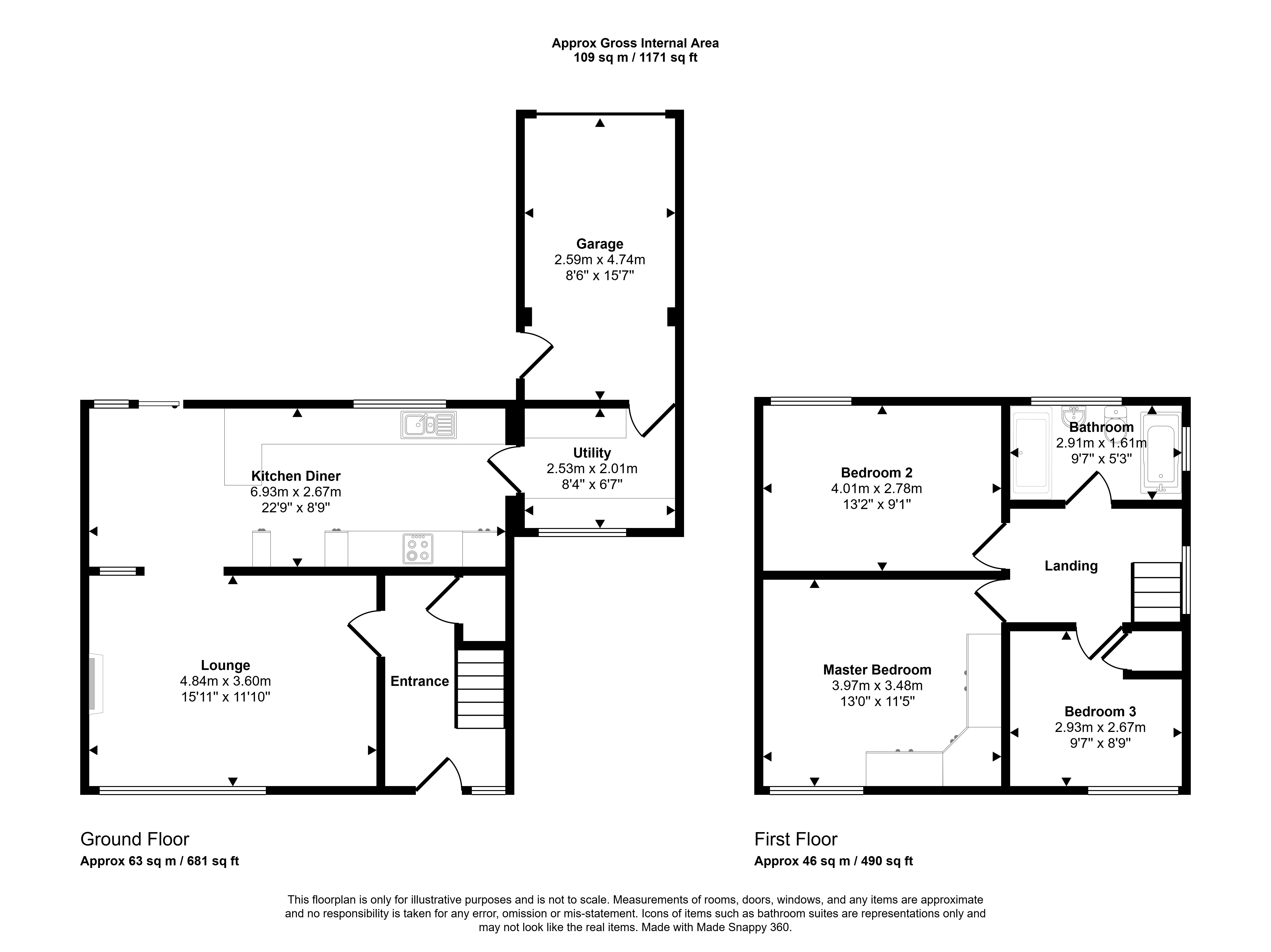 3, Cateran Way, Cramlington floorplan