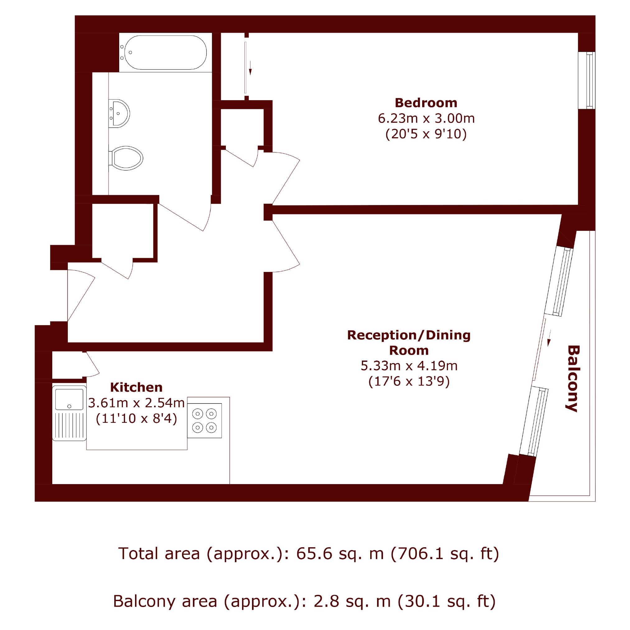 Flat 56, Visage Apartments, Winchester Road, London floorplan