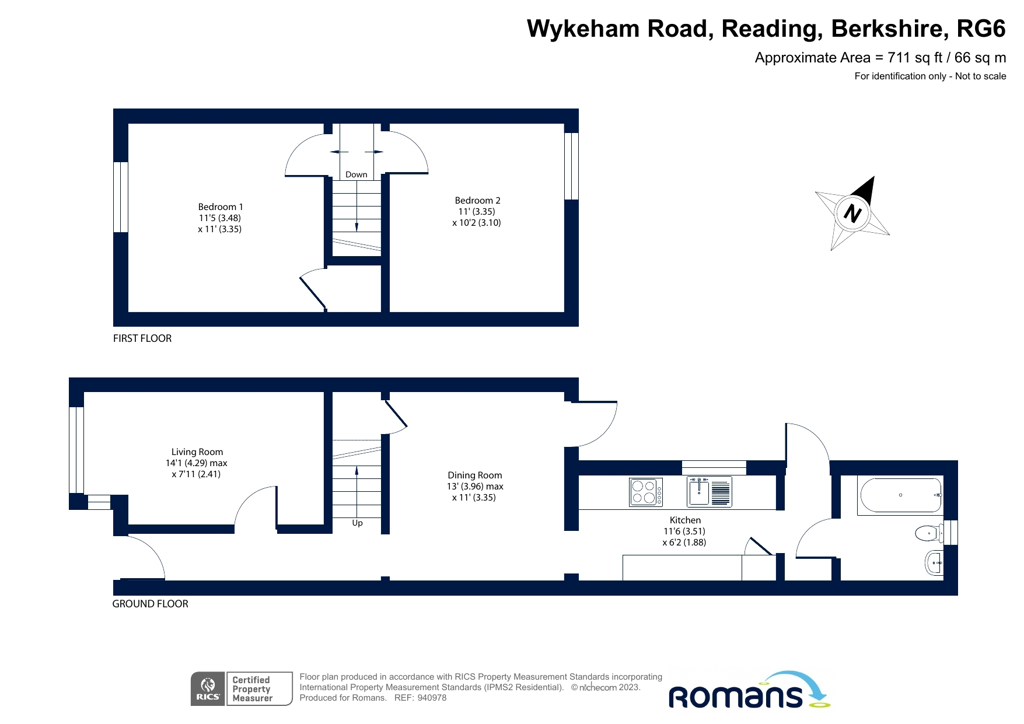 Wykeham Road, Reading, Berkshire RG6, 2 bedroom terraced house for sale
