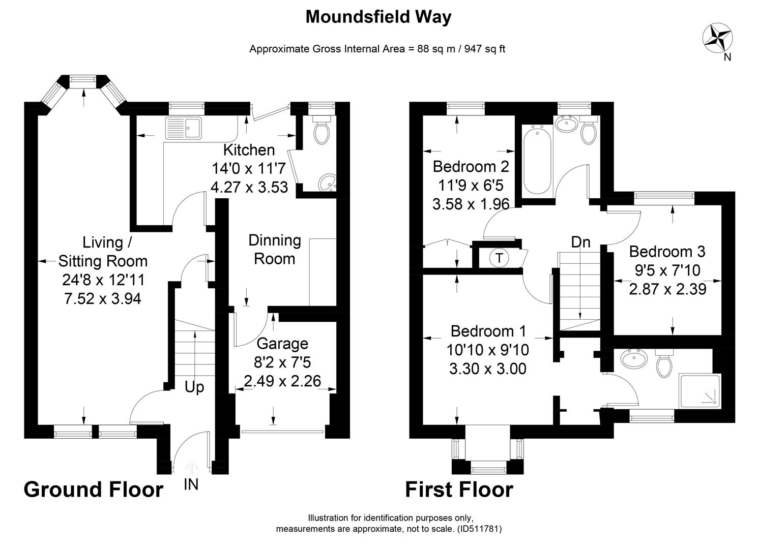 3 Bedrooms Terraced house for sale in Moundsfield Way, Cippenham, Slough SL1