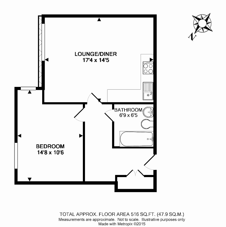 Flat 6, Tay Court, 44, Decima Street, London Bridge floorplan