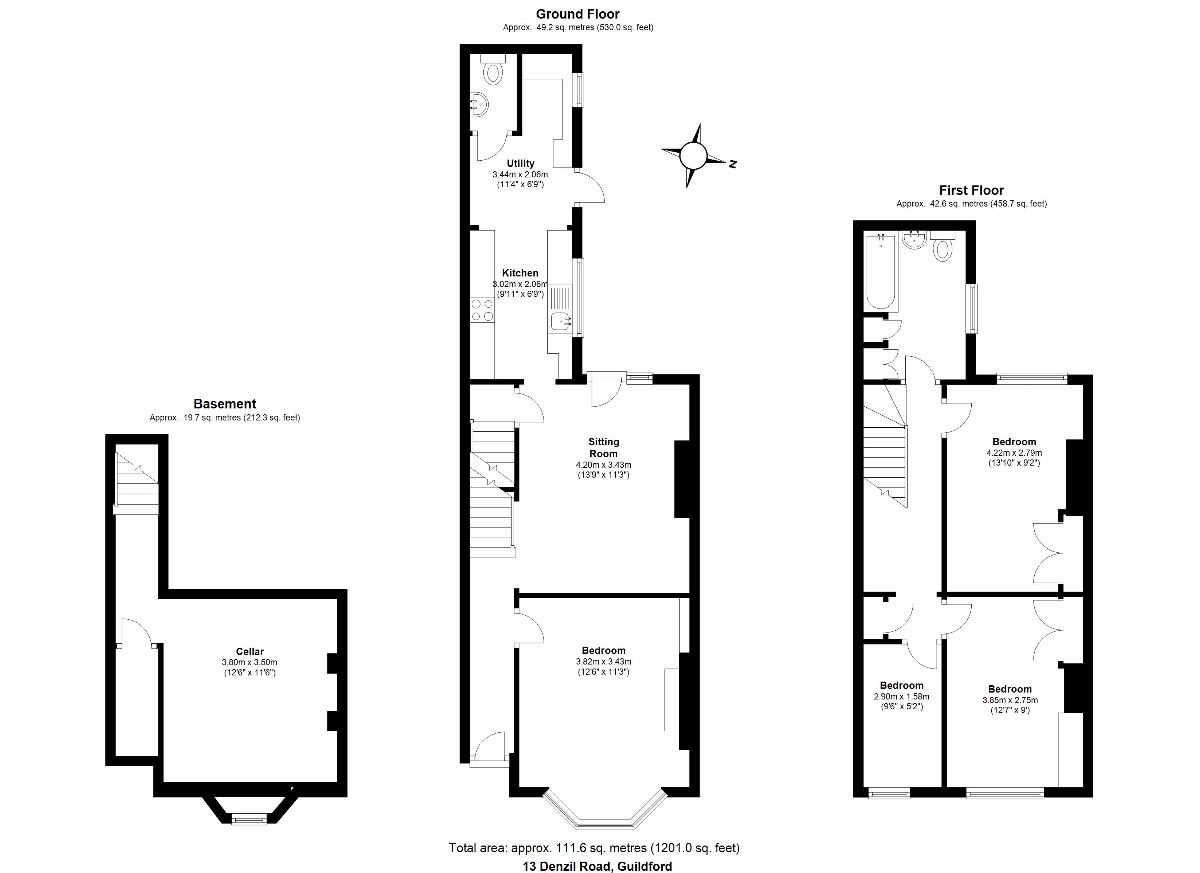 3 Bedrooms Terraced house to rent in Denzil Road, Guildford GU2