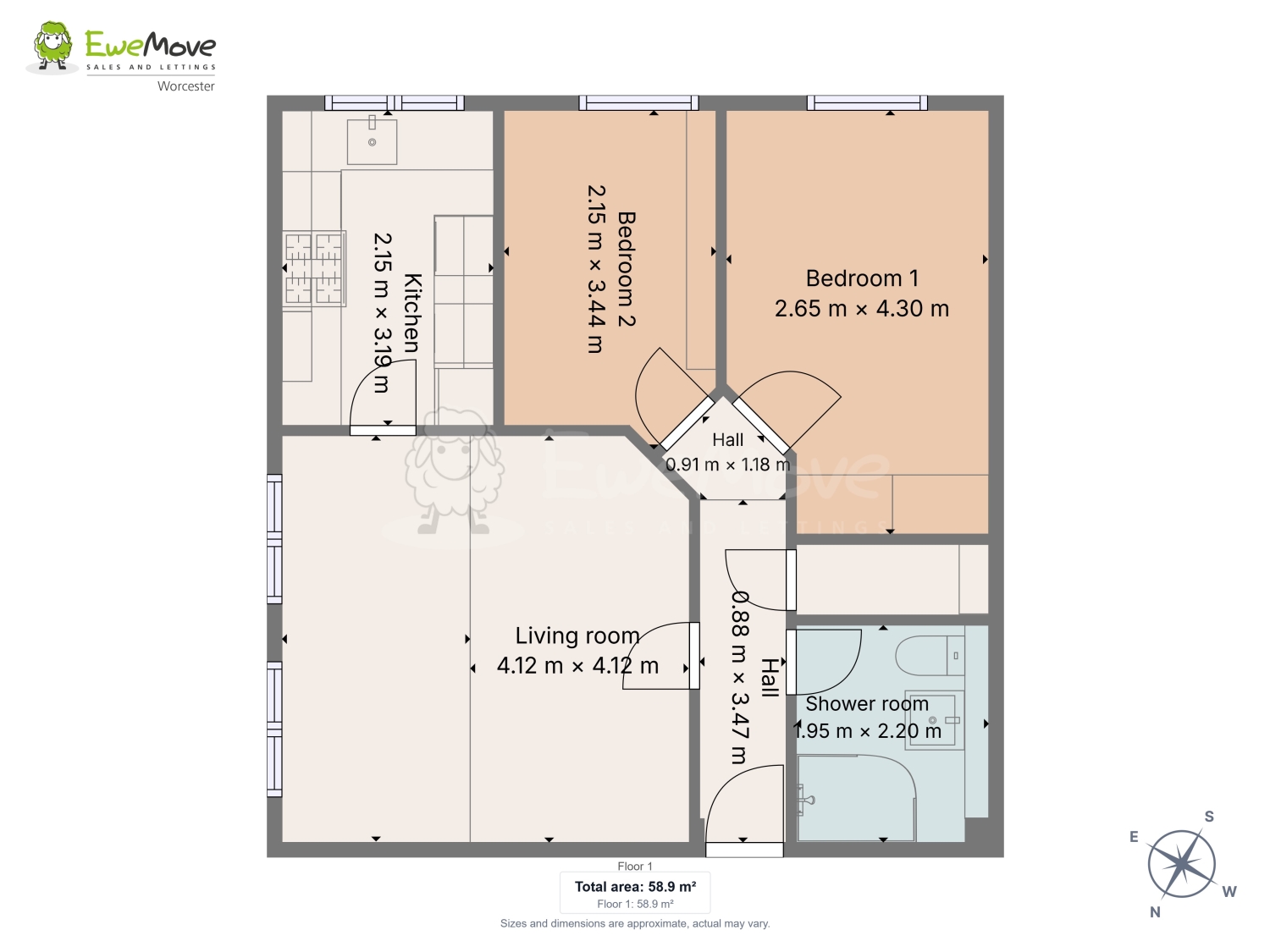 45, Lion Court, Worcester floorplan