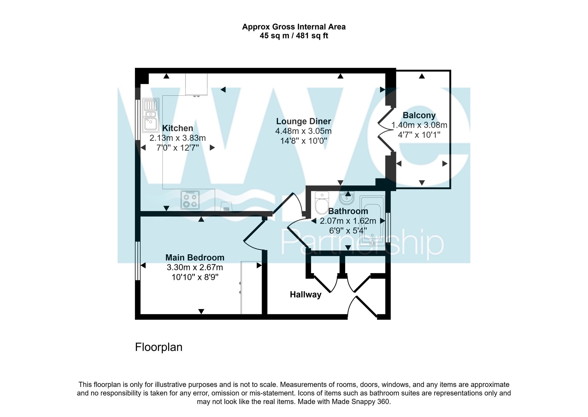 89 Widmer House Wellesbourne Crescent, High Wycombe floorplan