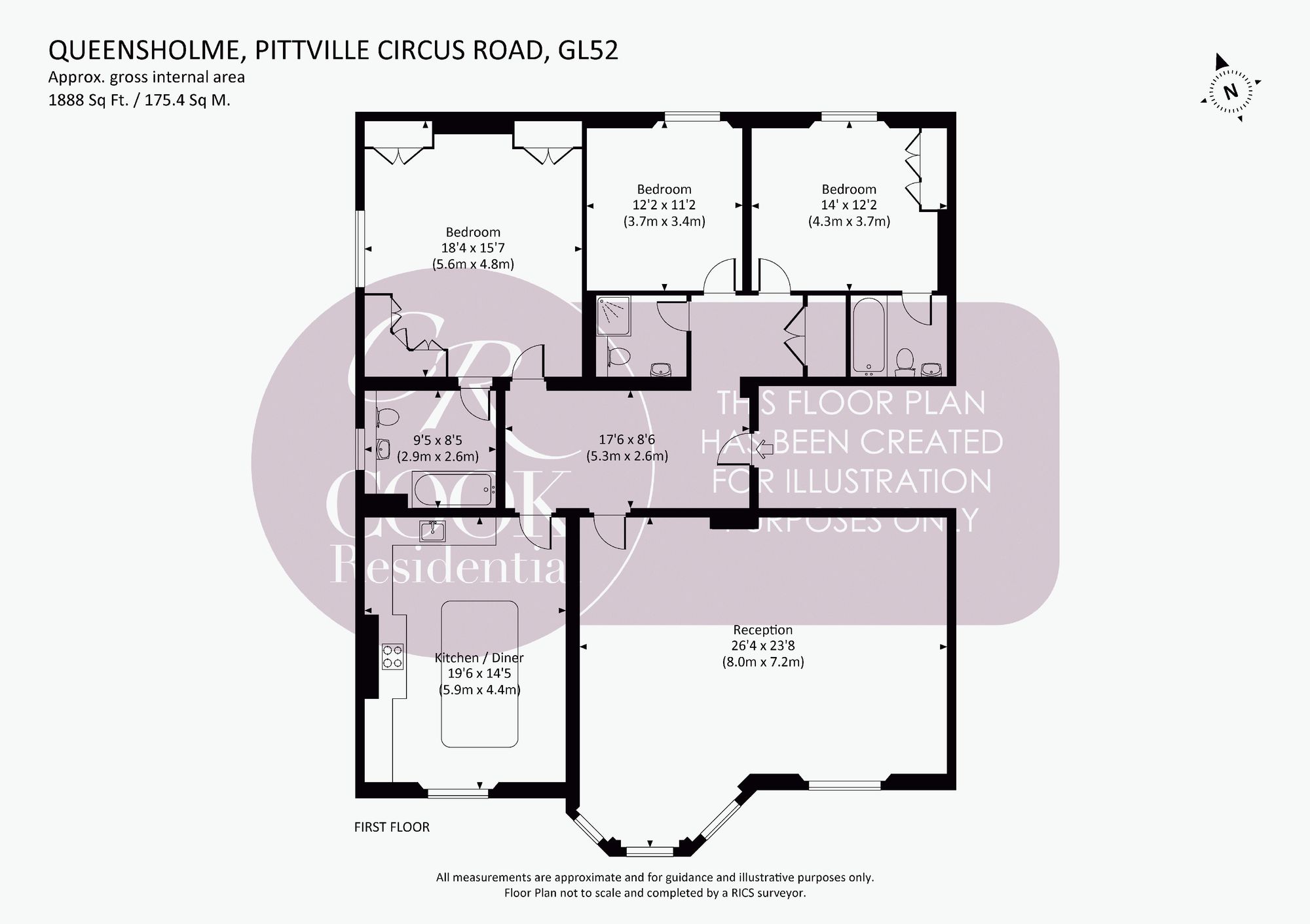 Flat 5, Queensholme Pittville Circus Road, Cheltenham floorplan
