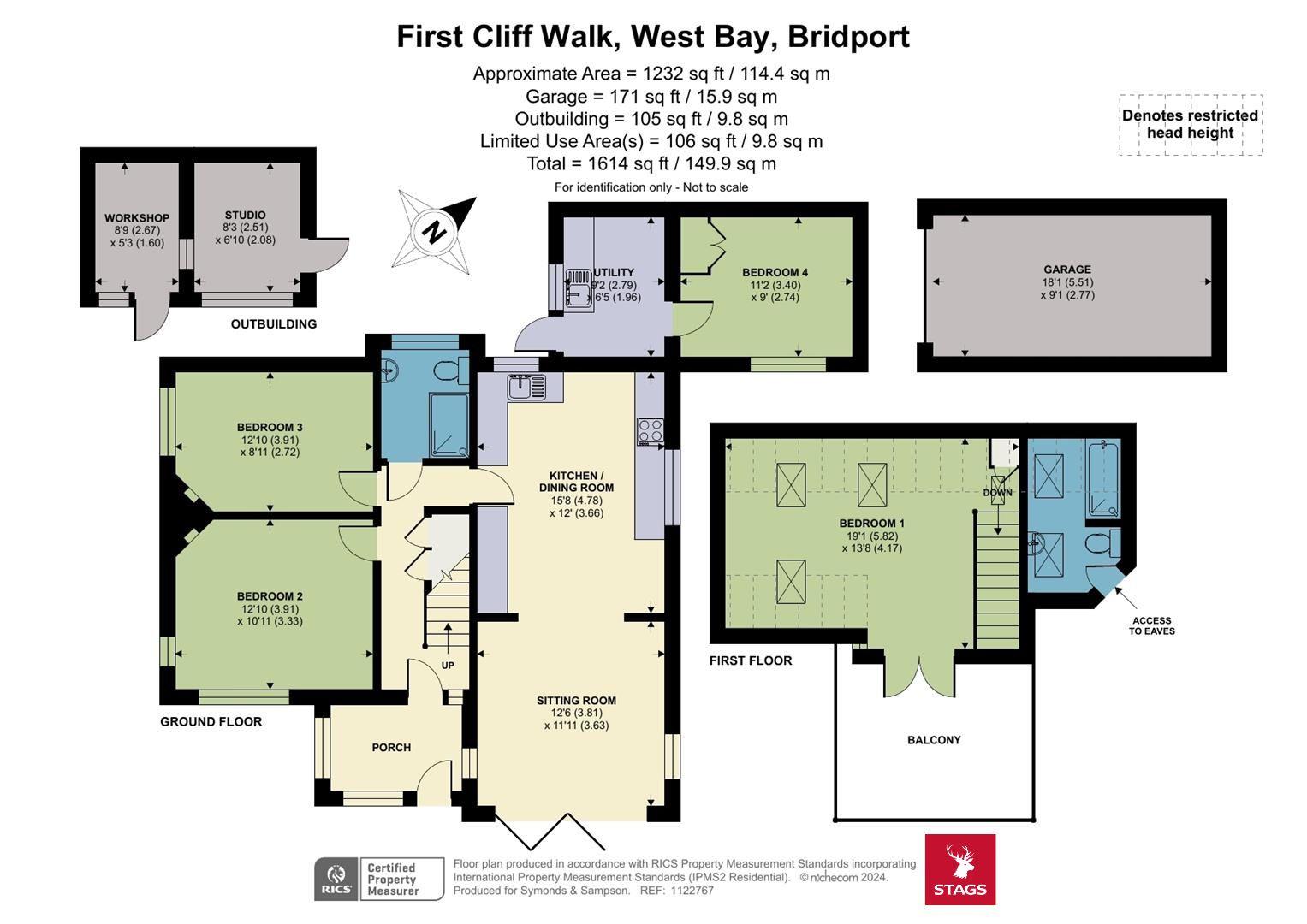 Highclere, First Cliff Walk, Bridport floorplan
