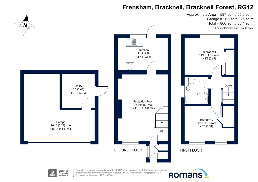Frensham, Bracknell, Bracknell Forest RG12, 2 bedroom end terrace house