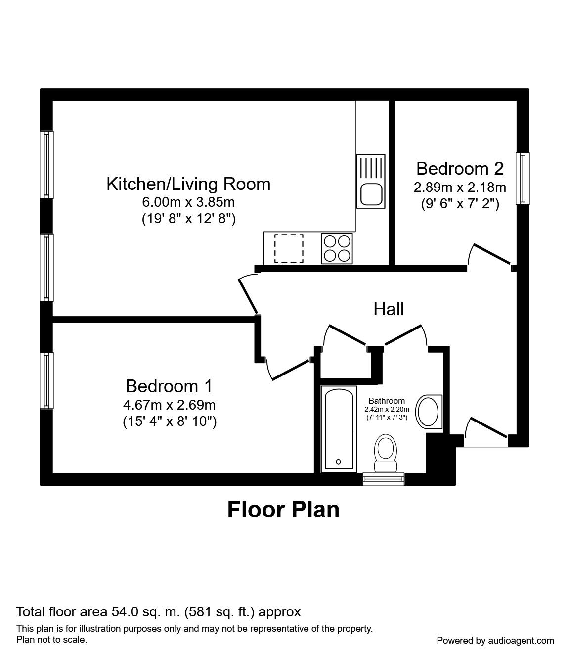 2 Bedrooms Flat to rent in Arch View Crescent, Liverpool L1