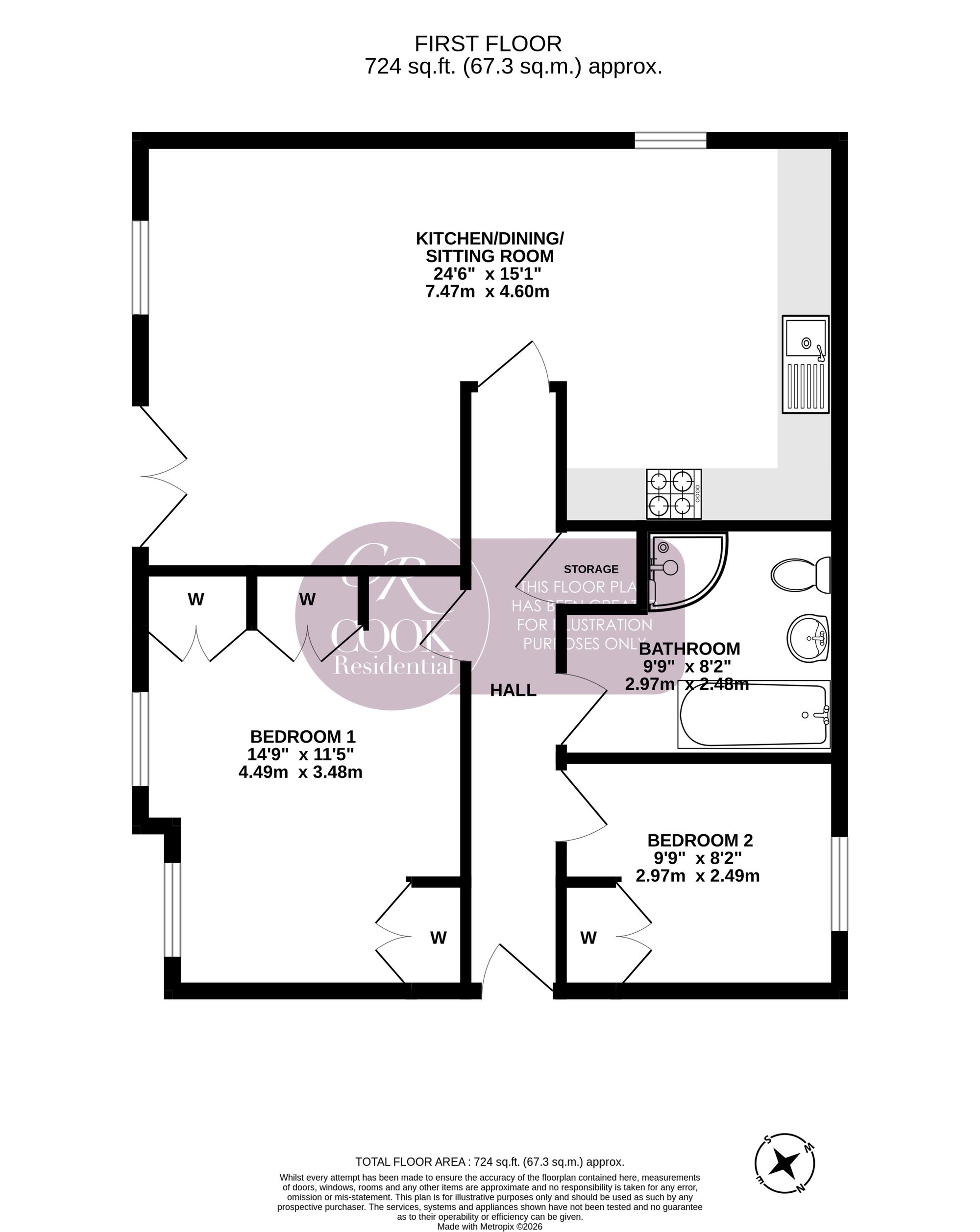 18b Wade Court, Cheltenham floorplan