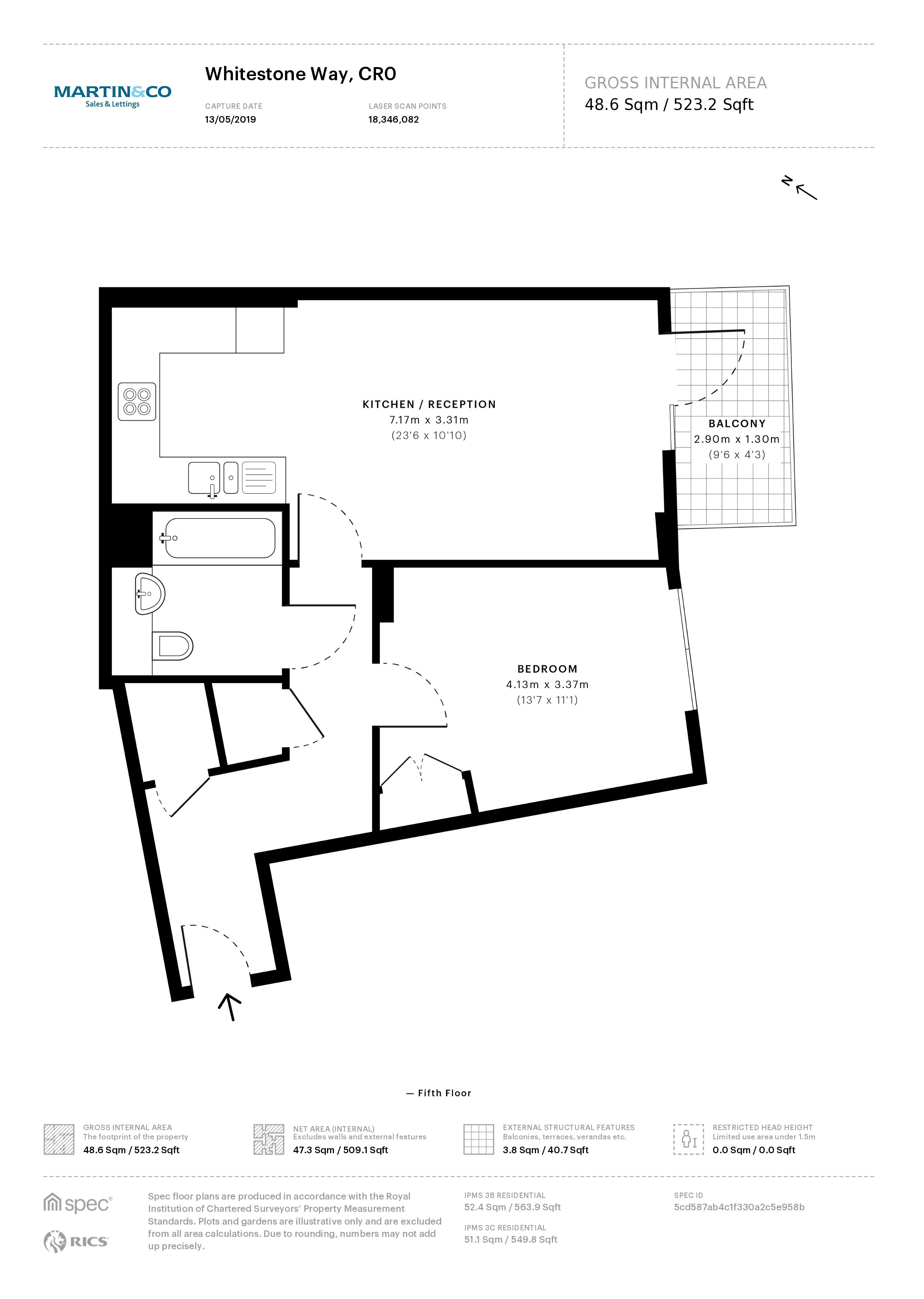 1 Bedrooms Flat for sale in Whitestone Way, Croydon CR0