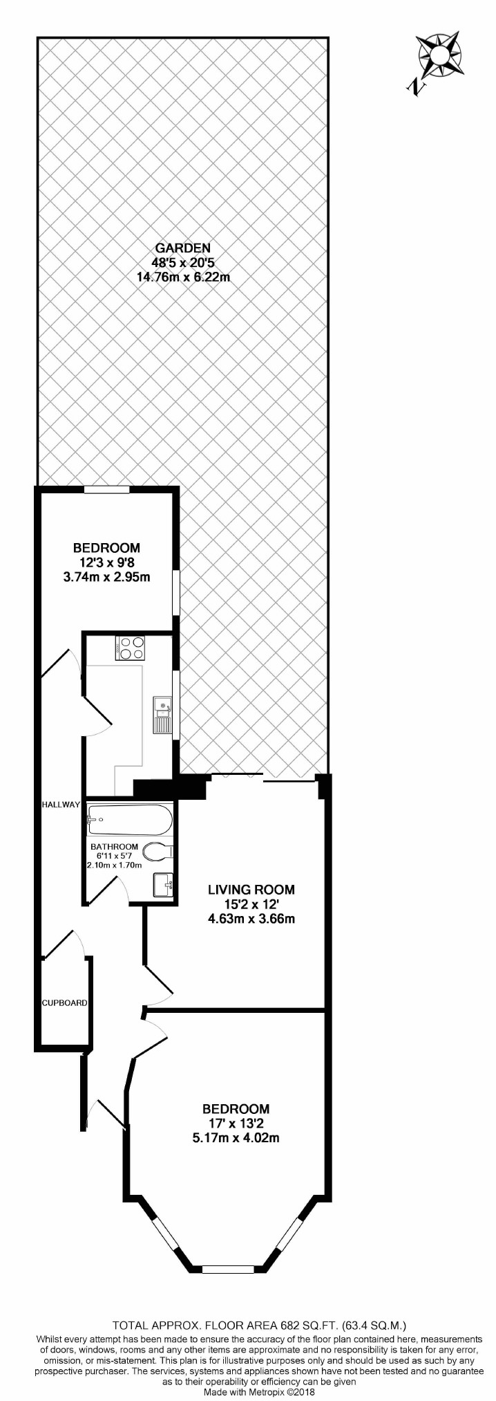 2 Bedrooms Flat to rent in Chichele Road, Cricklewood, London NW2