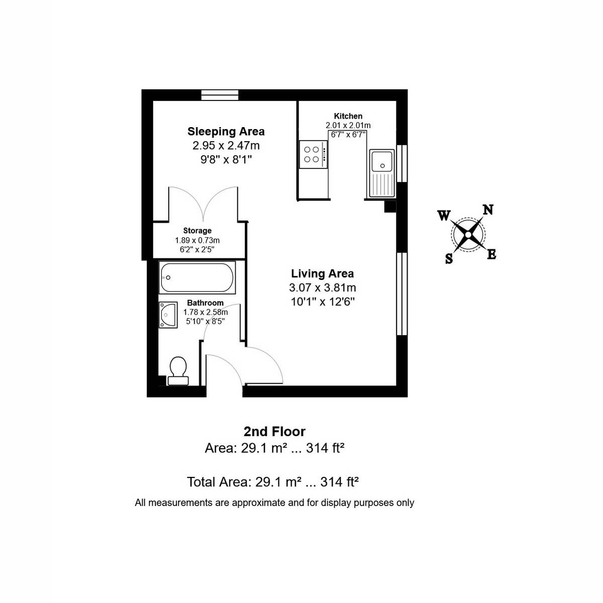Flat Flat 27, 2, Luther King Close, London floorplan